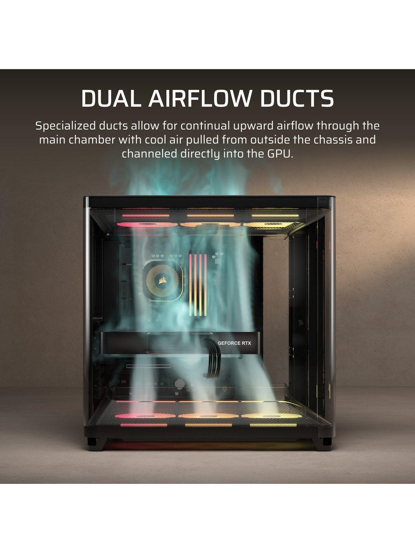  image of corsair-air-5400-lx-r-link-tempered-glass-mid-tower-black