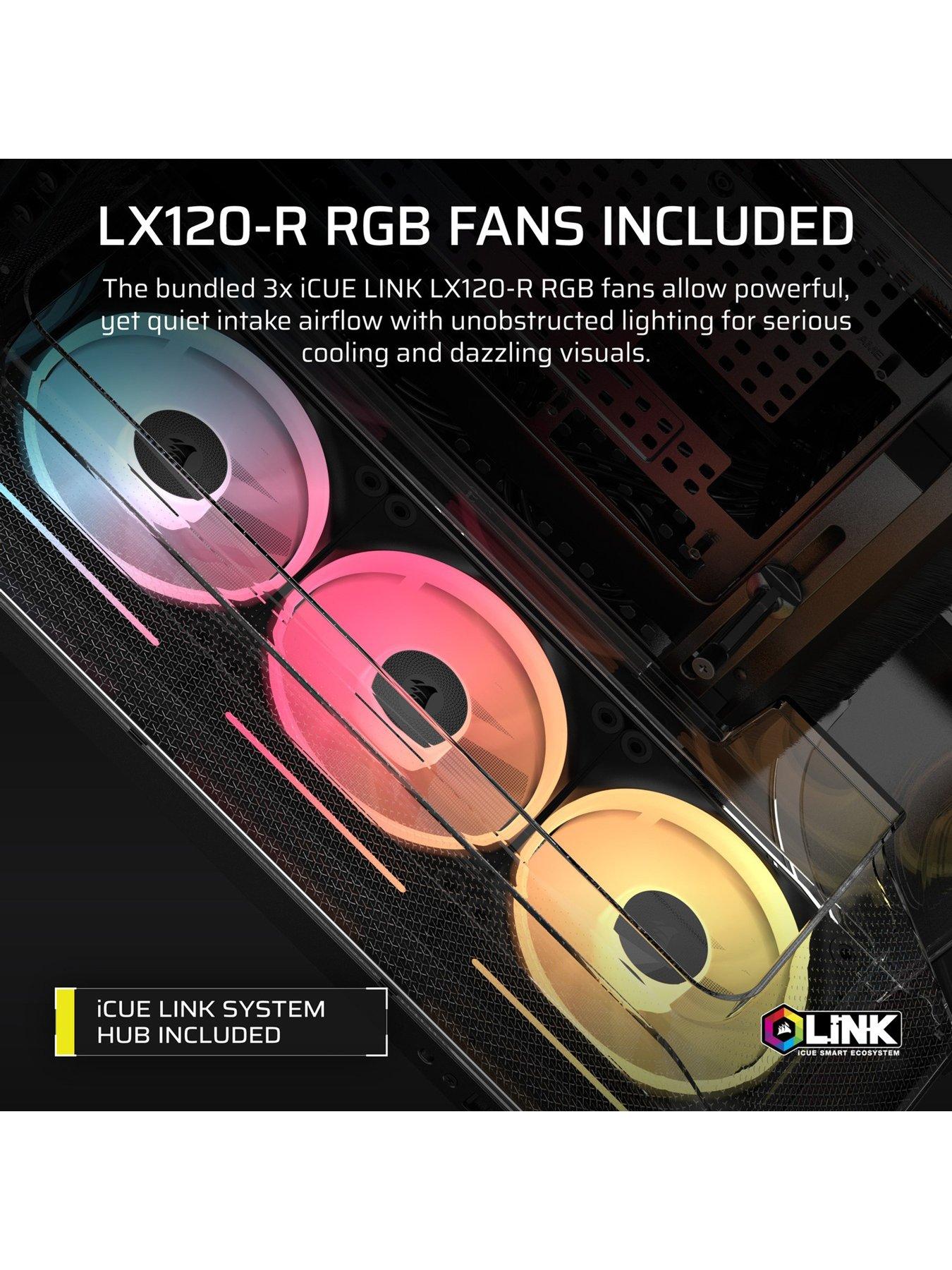  image of corsair-air-5400-lx-r-link-tempered-glass-mid-tower-black