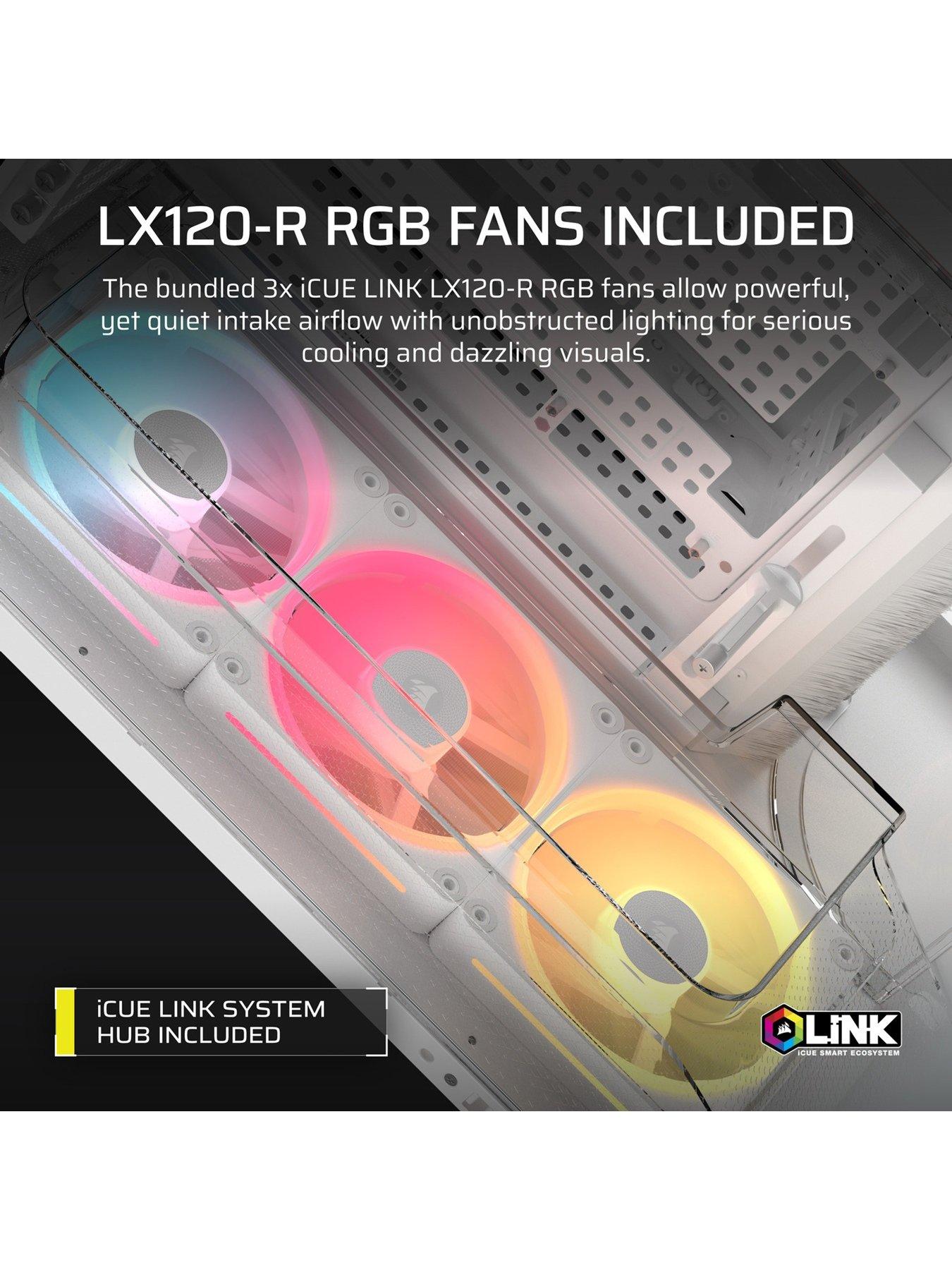  image of corsair-air-5400-lx-r-link-tempered-glass-mid-tower-white