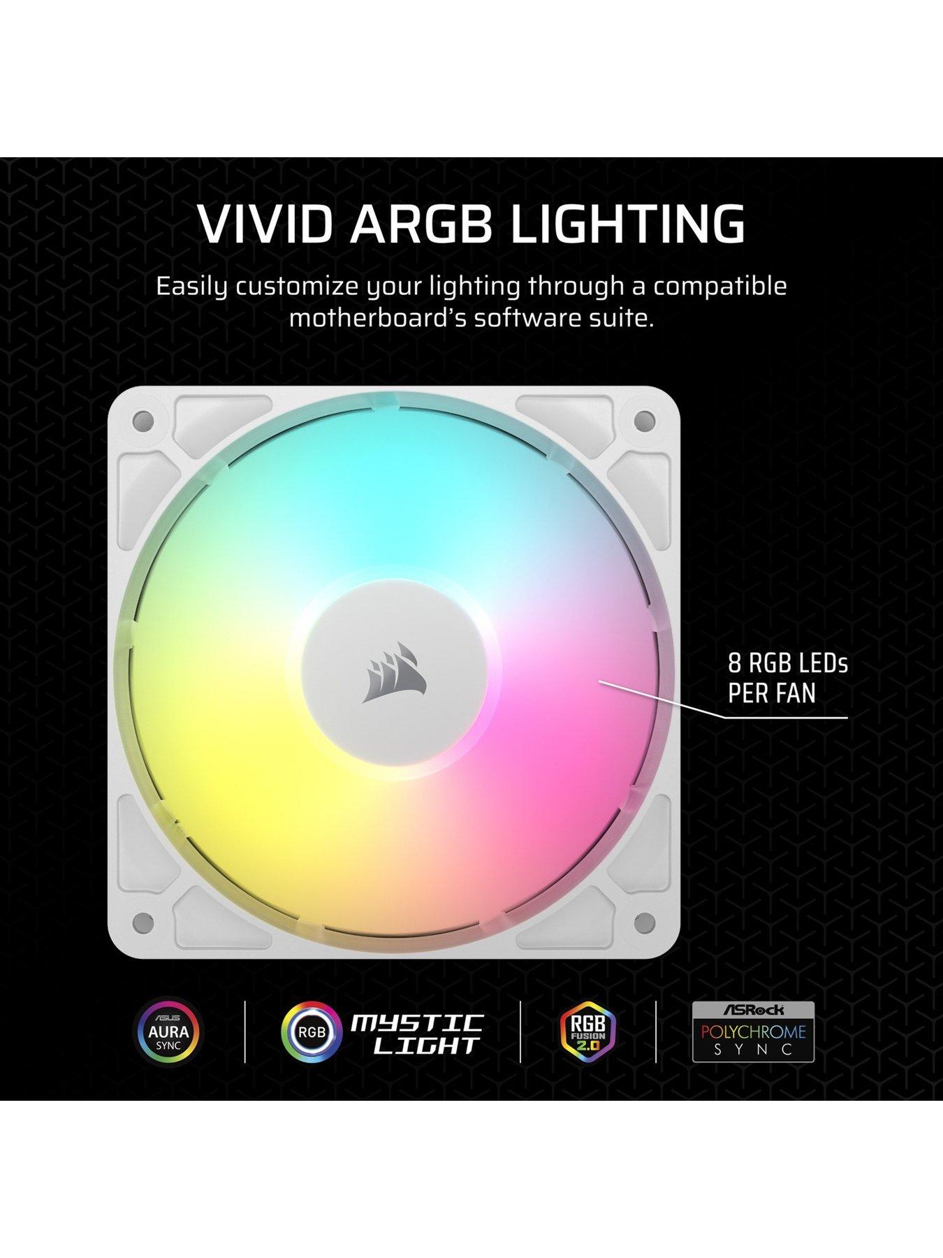  image of corsair-rs-argb-series-120-white-120mm-argb-fan-triple-pack
