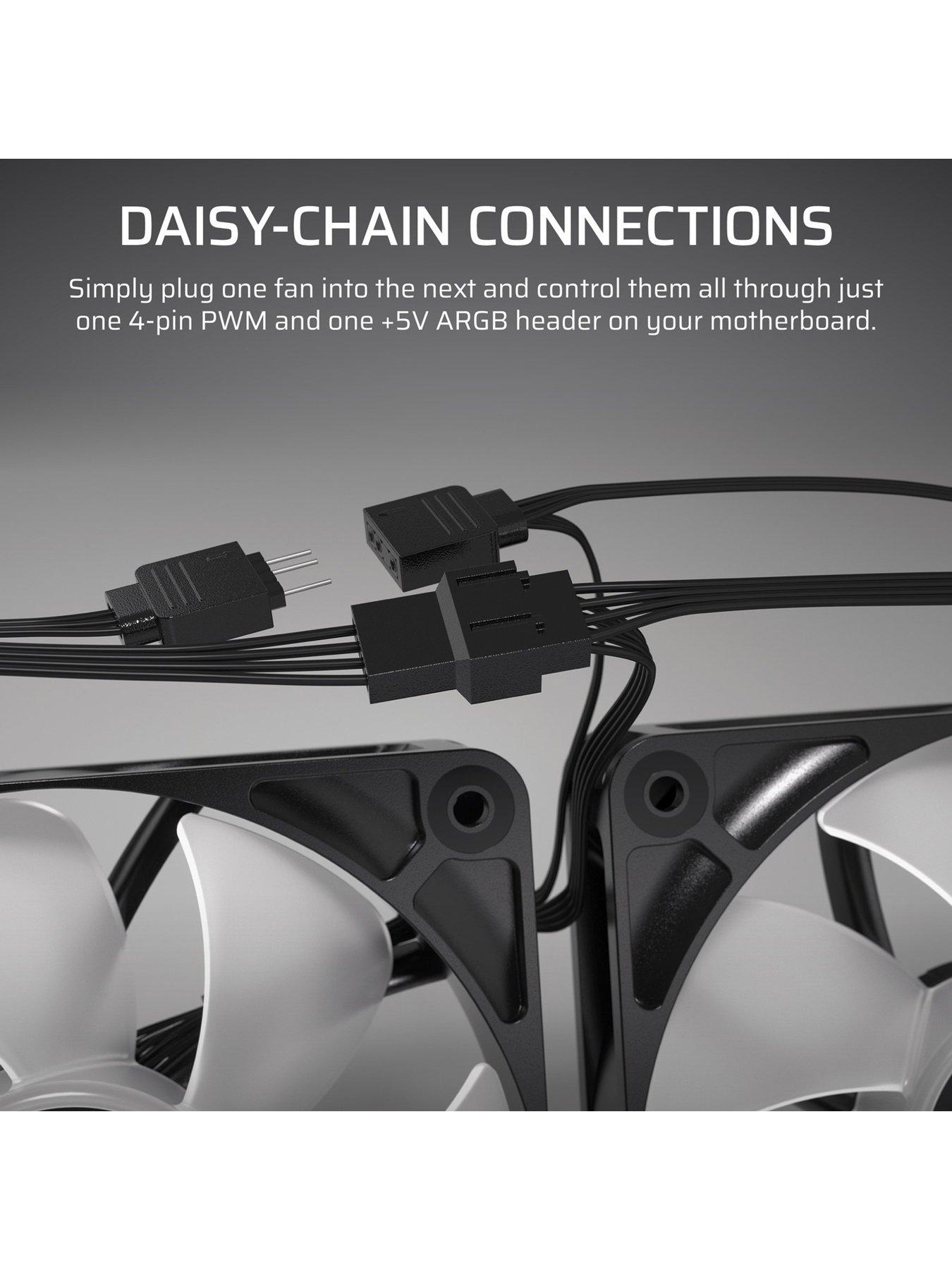  image of corsair-rs-argb-series-120-white-120mm-argb-fan-triple-pack