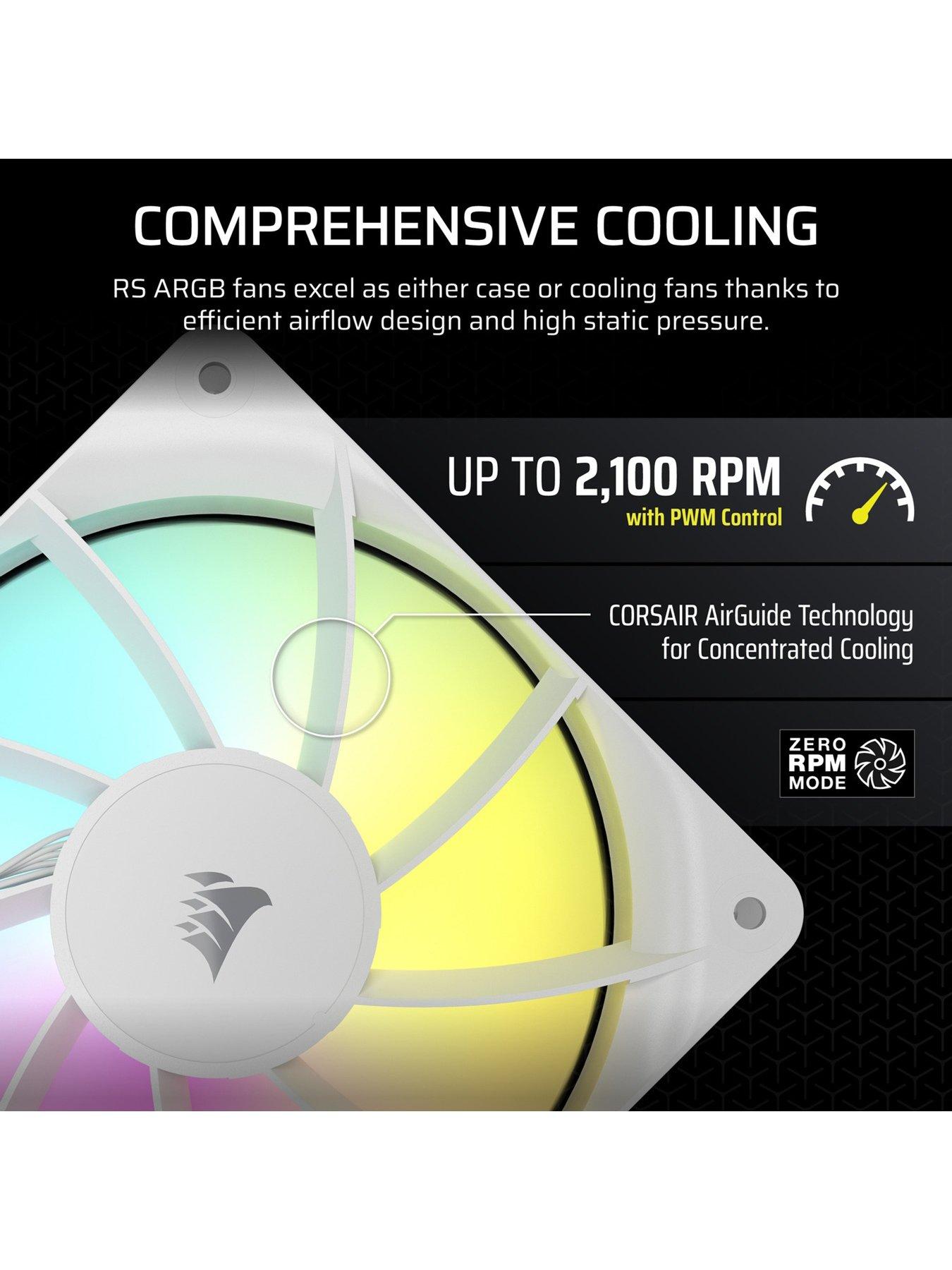  image of corsair-rs-argb-series-120-white-120mm-argb-fan-triple-pack