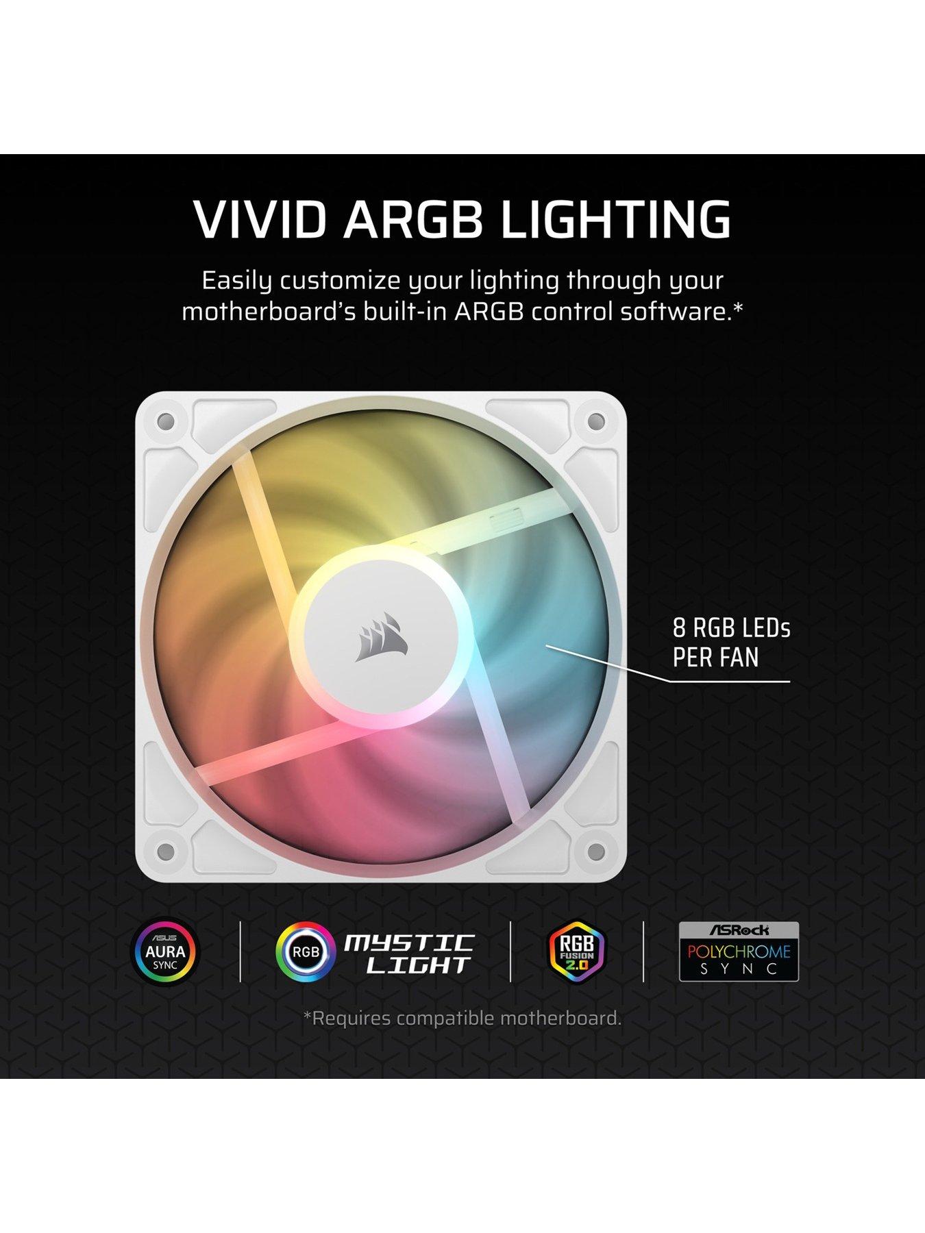  image of corsair-rs120-r-argb-white-120mm-argb-fan-triple-pack