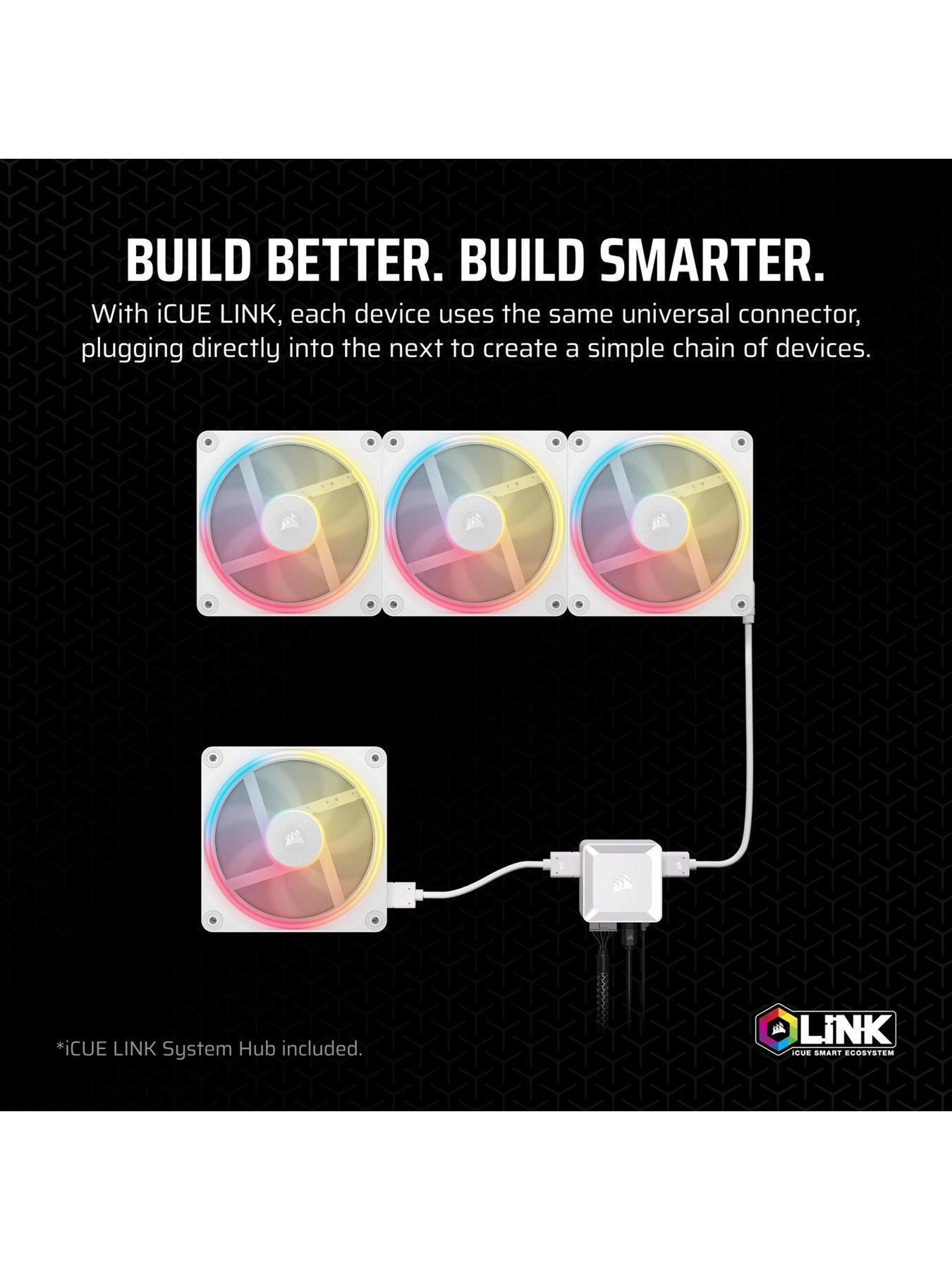 Image 4 of 7 of CORSAIR LX-R RGB Series - iCUE LINK LX120R RGB White - 120mm RGB Fan - Triple Fan Kit