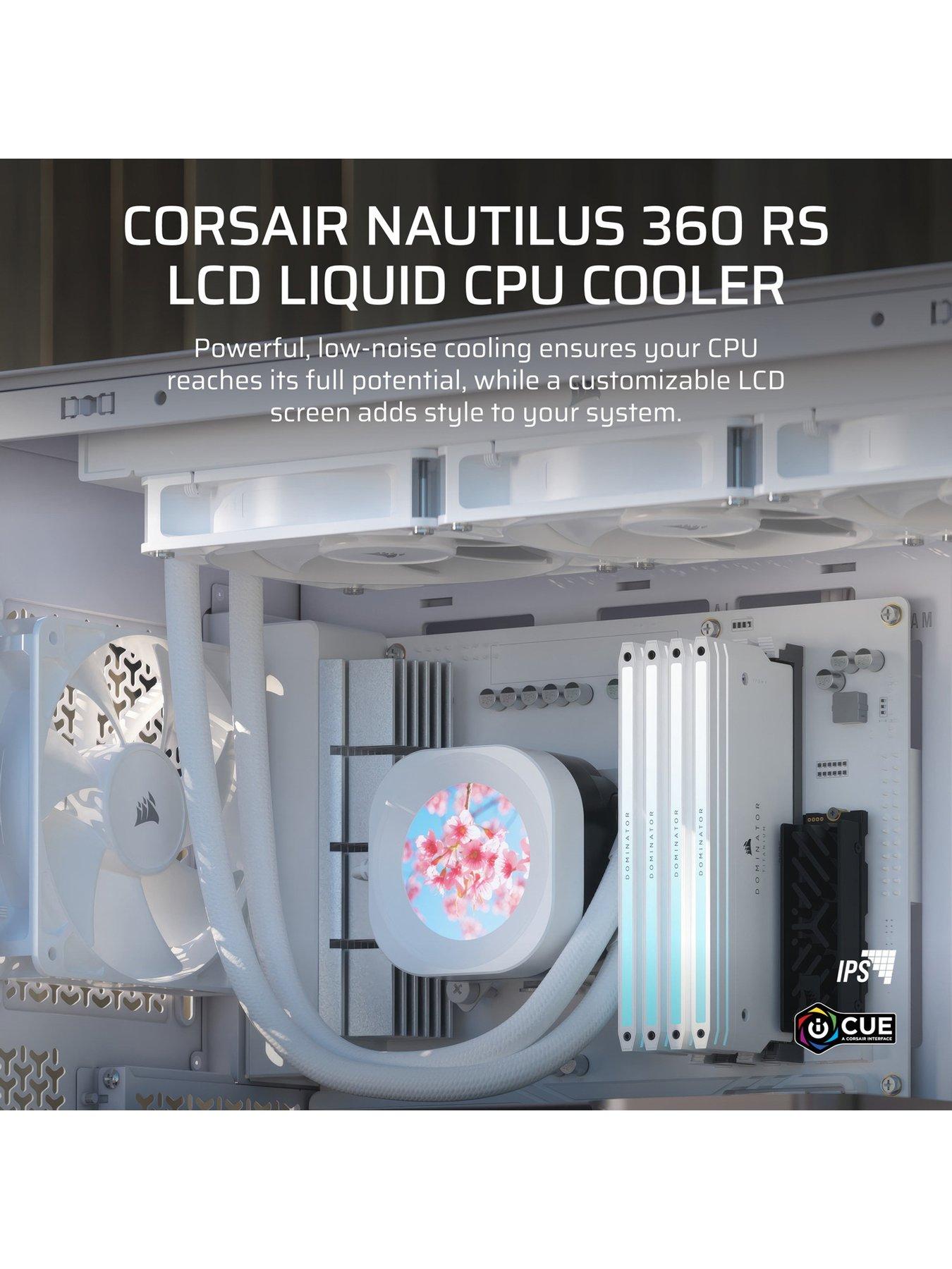 CORSAIR NAUTILUS 360 LCD White - 360mm Radiator - Liquid CPU Cooler ...