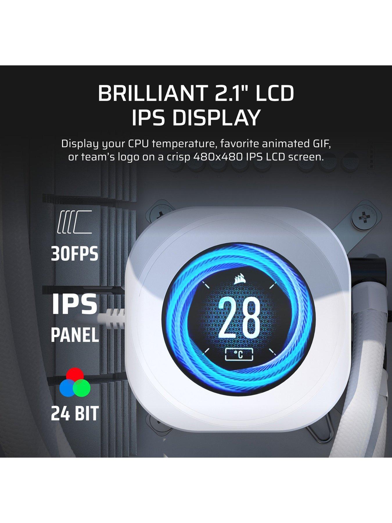 CORSAIR NAUTILUS 360 LCD White - 360mm Radiator - Liquid CPU Cooler ...