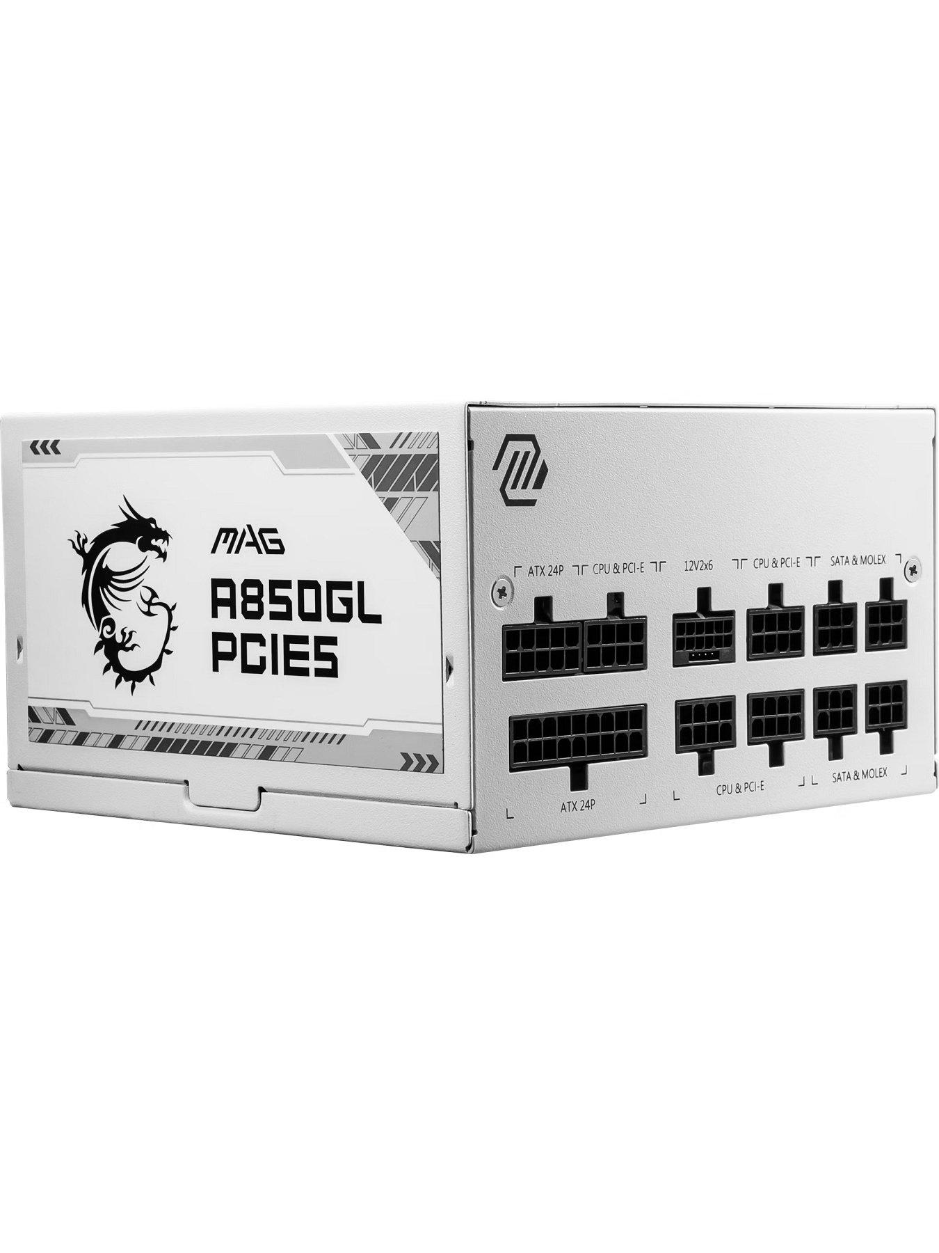  image of msi-850w-gold-fm-mag-a850gl-pcie5-power-supply-white