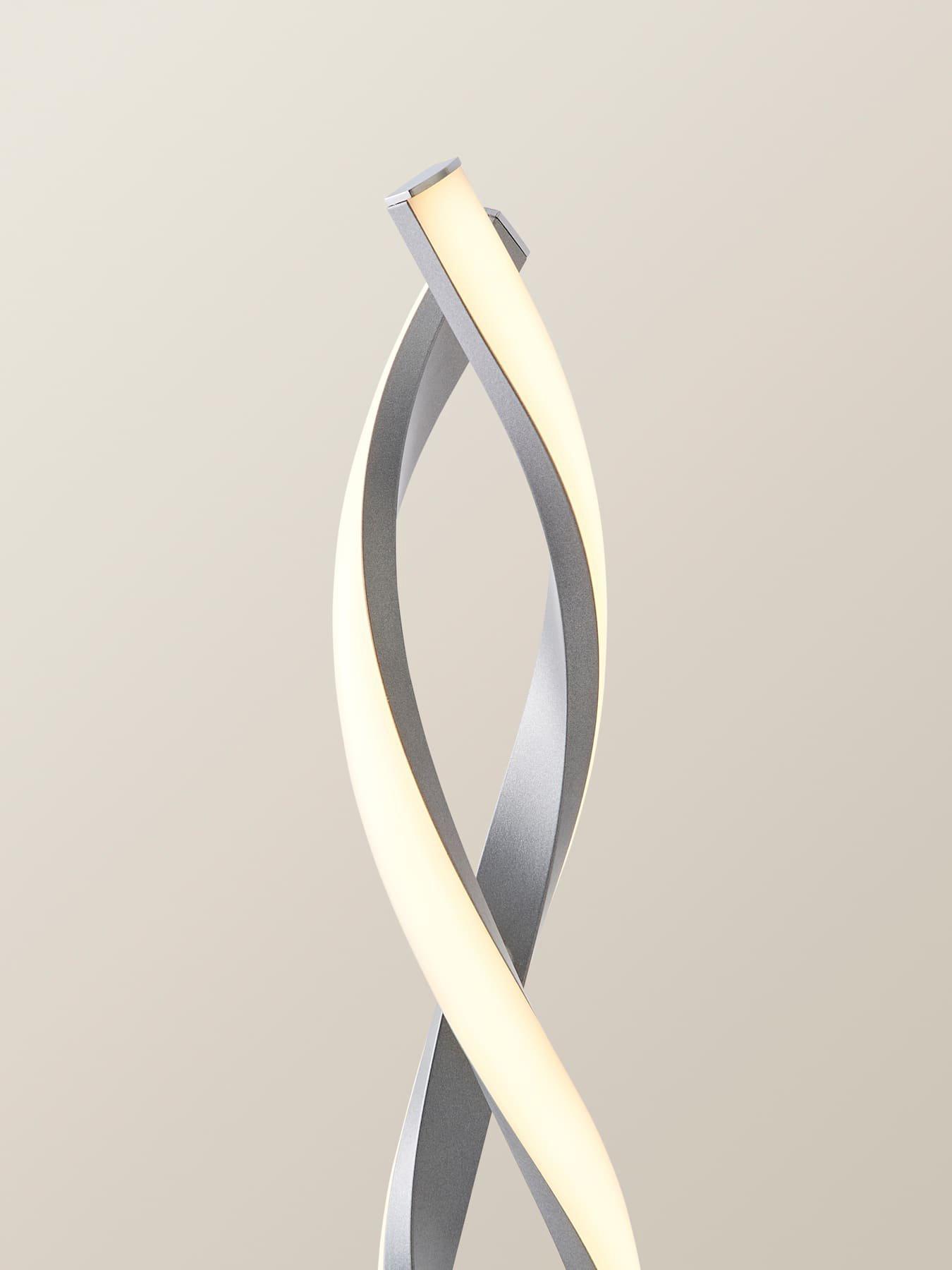 Image 5 of 6 of ValueLights Infinity Matte Silver Double Twist Integrated Led Table Lamp