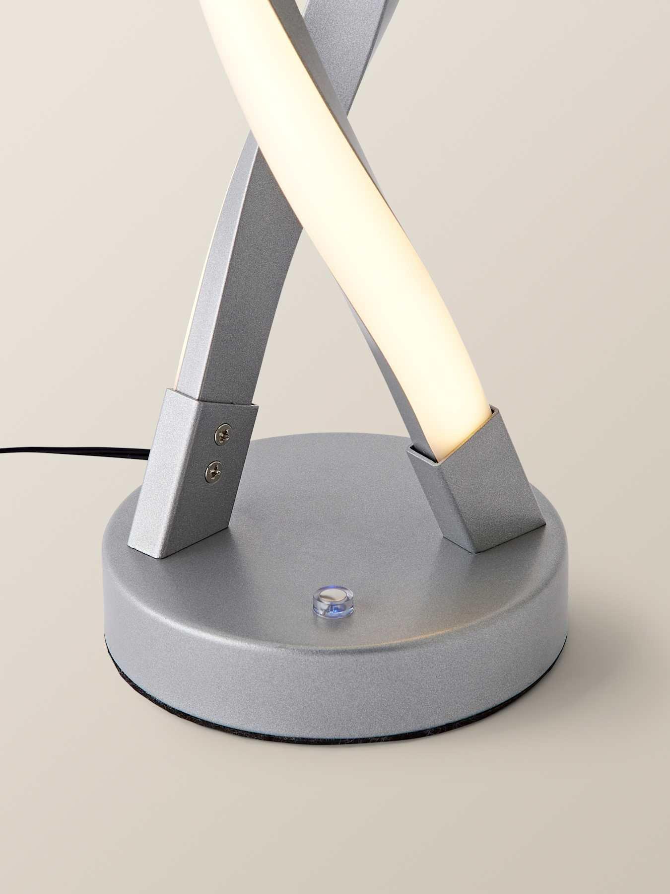 Image 6 of 6 of ValueLights Infinity Matte Silver Double Twist Integrated Led Table Lamp