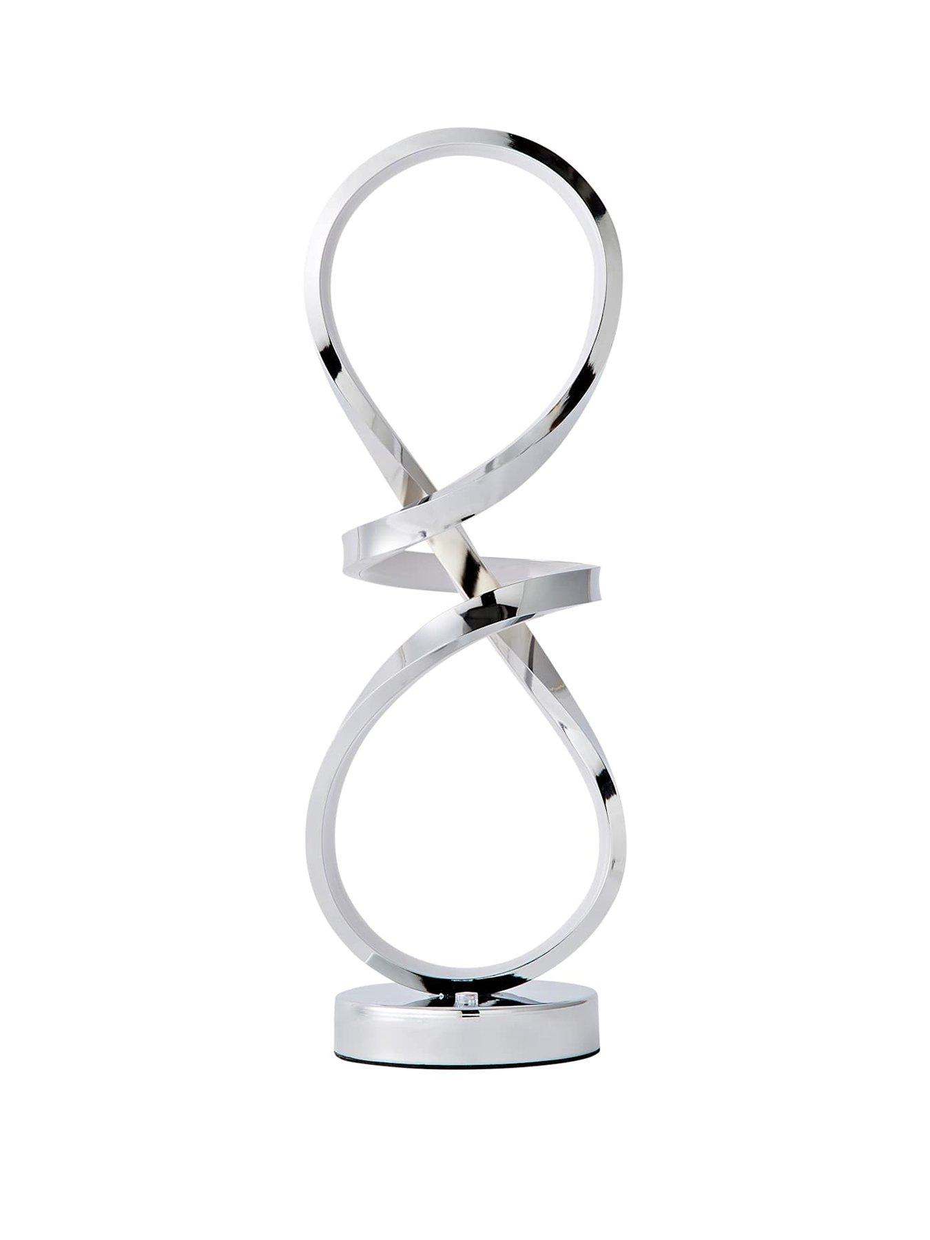 Image 2 of 6 of ValueLights Infinity Chrome Swirl Integrated Led Table Lamp