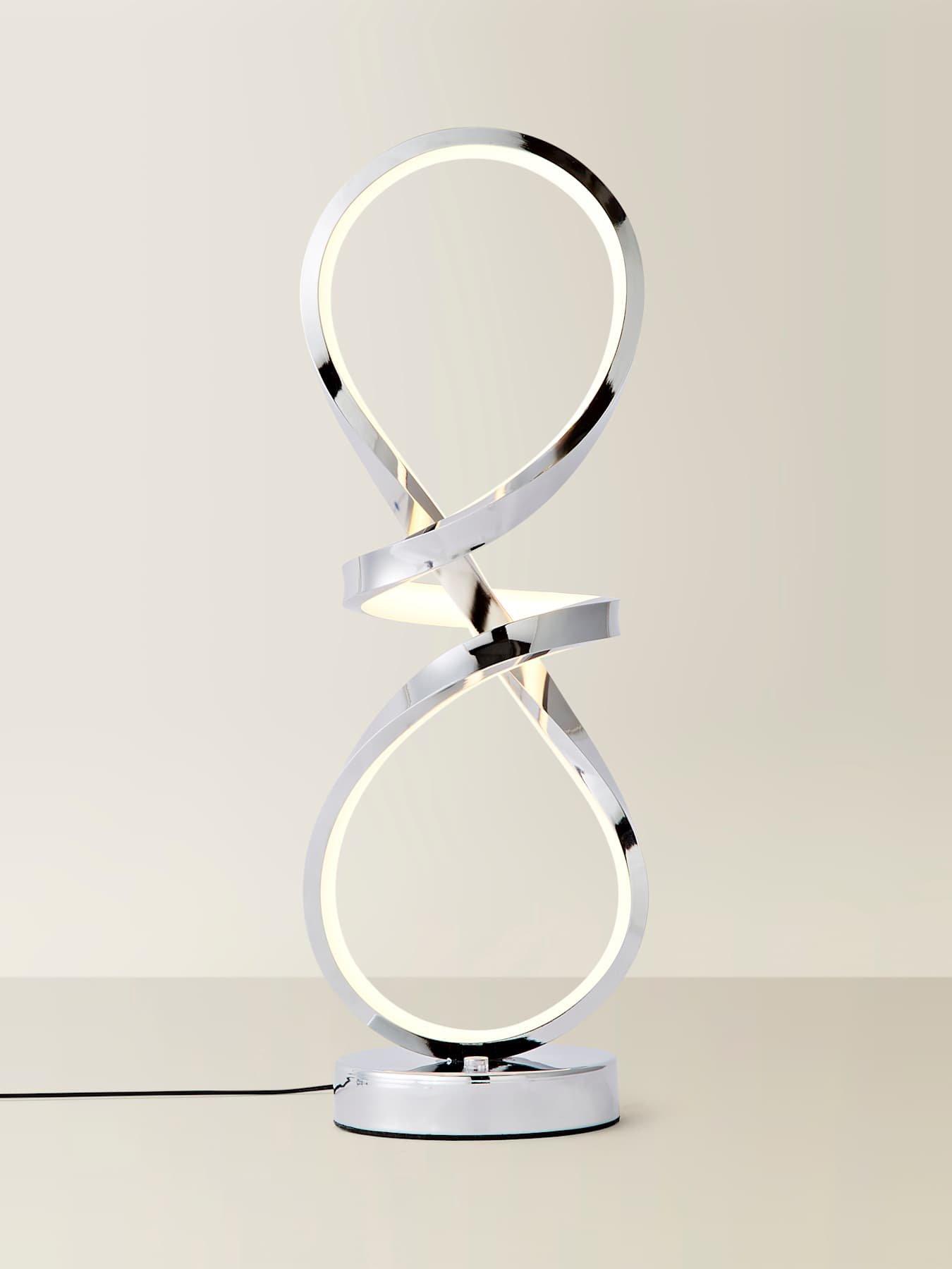 Image 4 of 6 of ValueLights Infinity Chrome Swirl Integrated Led Table Lamp