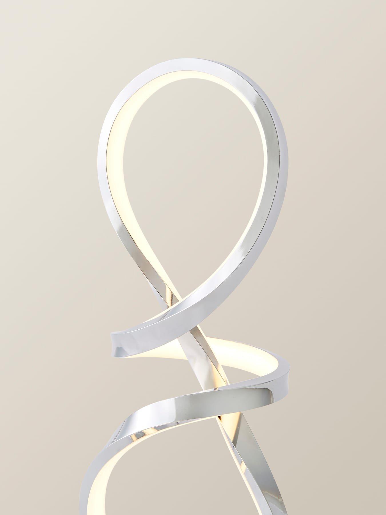 Image 5 of 6 of ValueLights Infinity Chrome Swirl Integrated Led Table Lamp