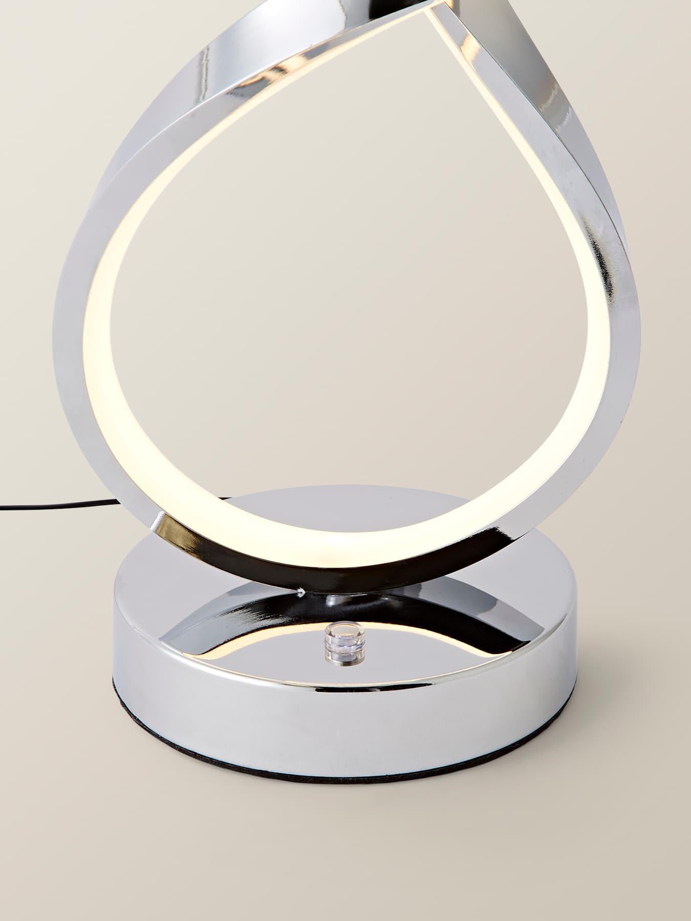 Image 6 of 6 of ValueLights Infinity Chrome Swirl Integrated Led Table Lamp