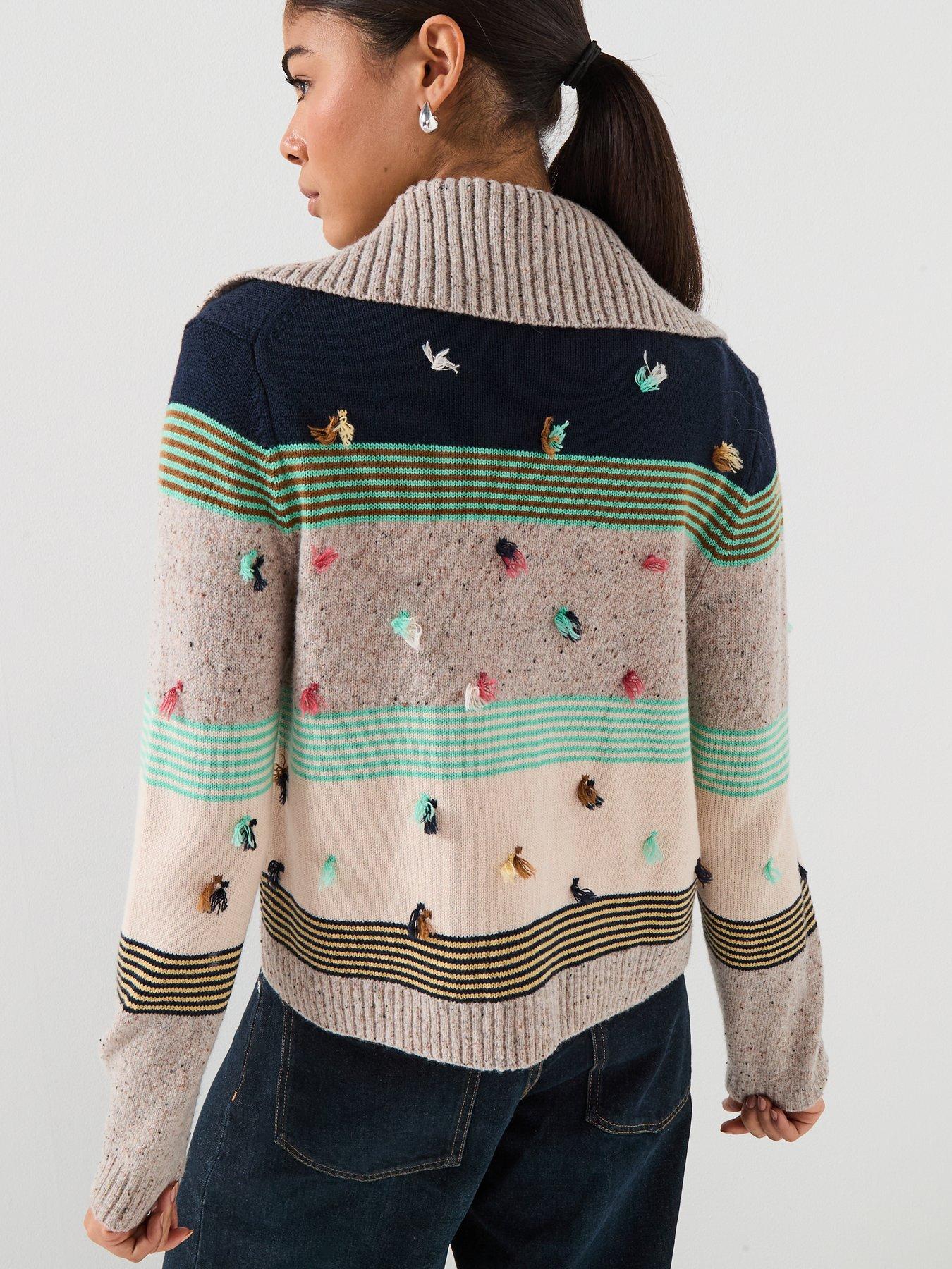  image of ps-paul-smith-womens-knitted-button-through-cardigan-nbsp--multi