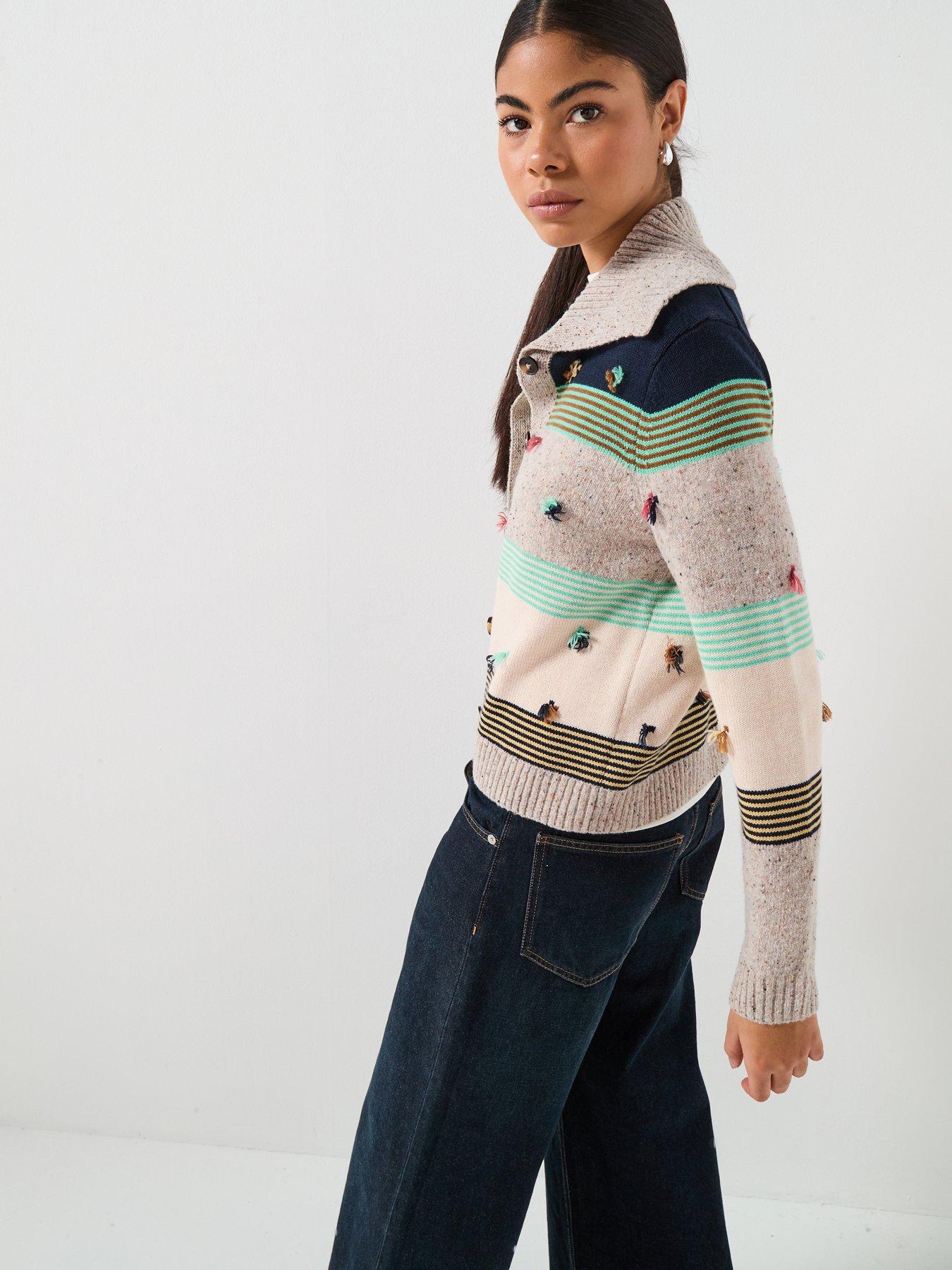  image of ps-paul-smith-womens-knitted-button-through-cardigan-nbsp--multi