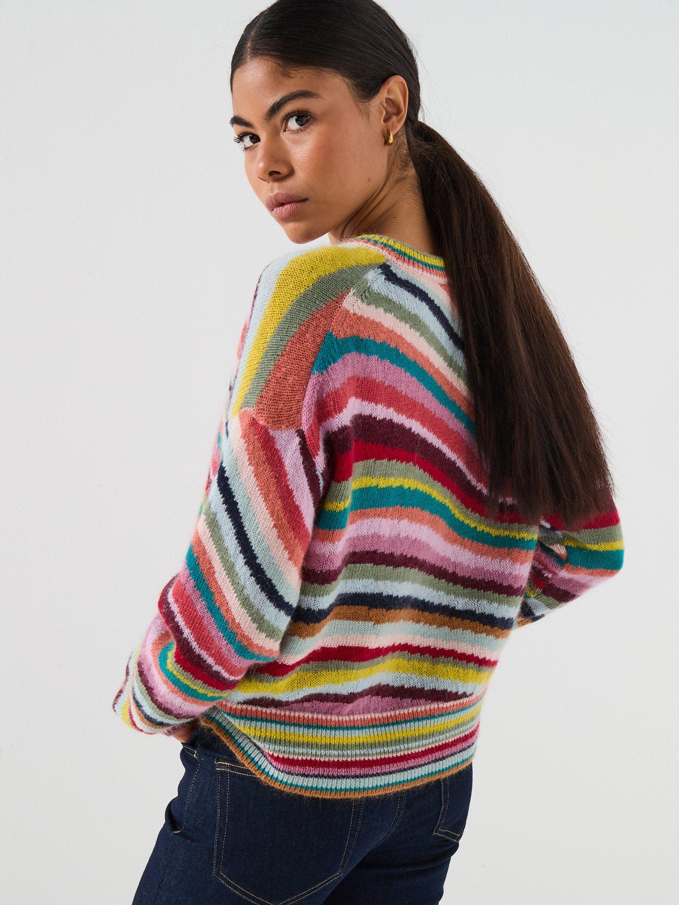  image of ps-paul-smith-womens-striped-knit-sweater-multi