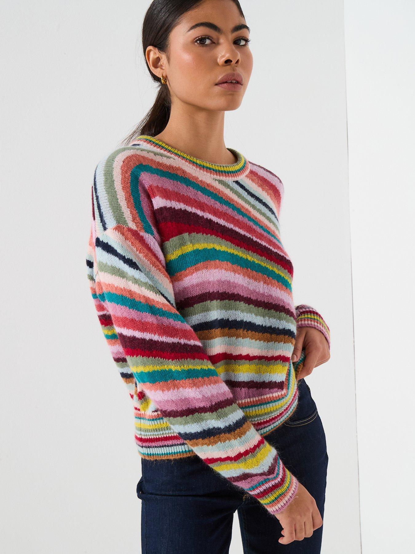  image of ps-paul-smith-womens-striped-knit-sweater-multi