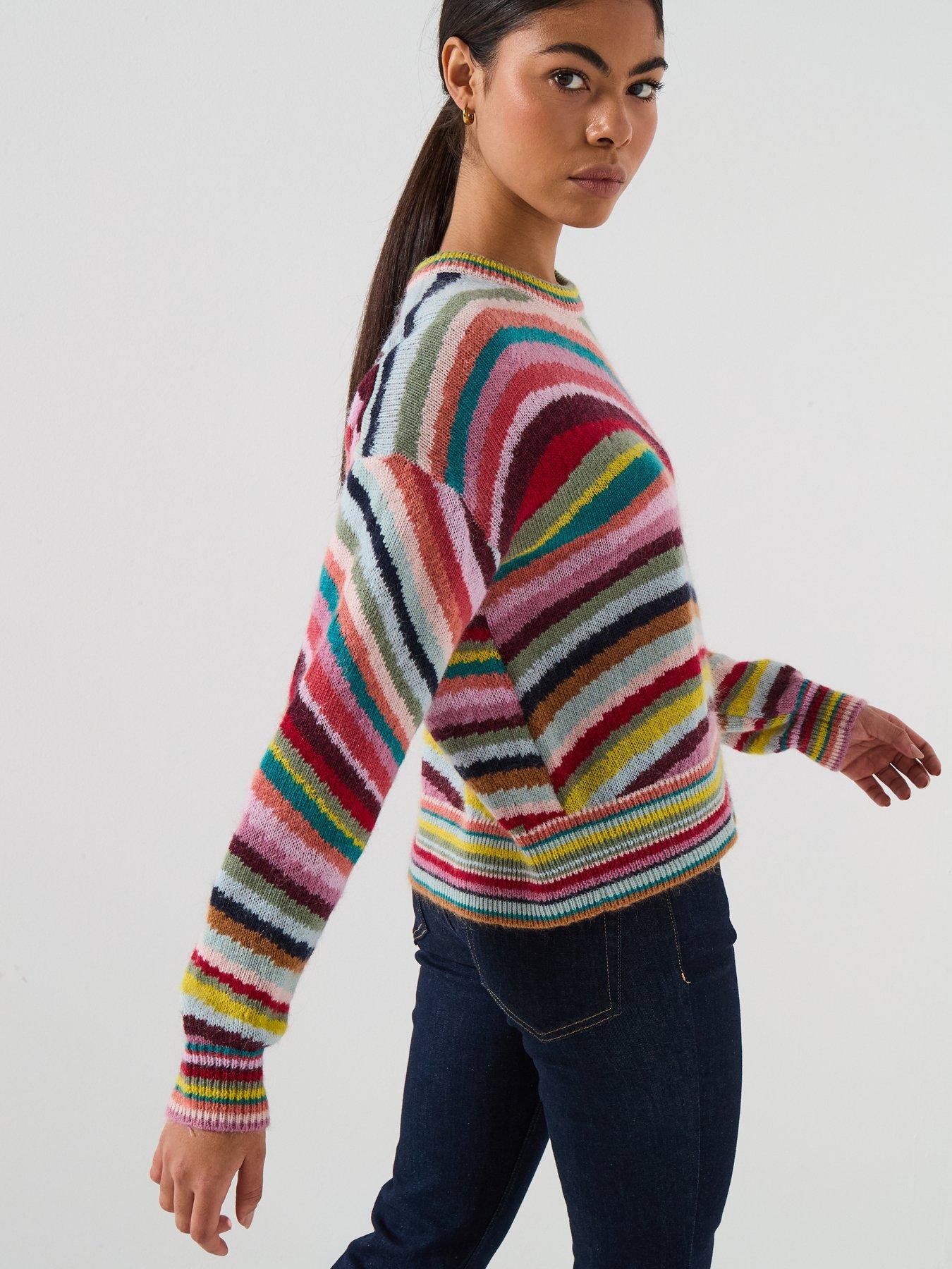  image of ps-paul-smith-womens-striped-knit-sweater-multi