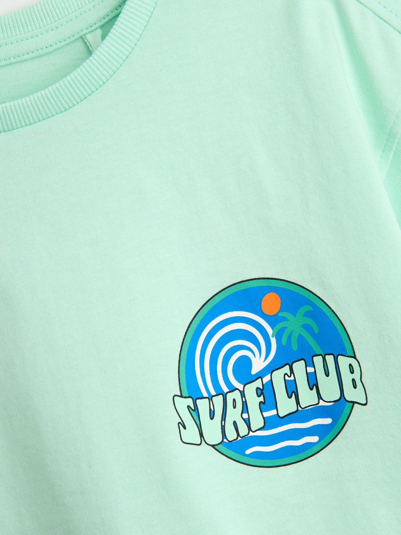 Image 3 of 4 of The Very Collection Boys Surf Club Back Graphic Short Set - Green