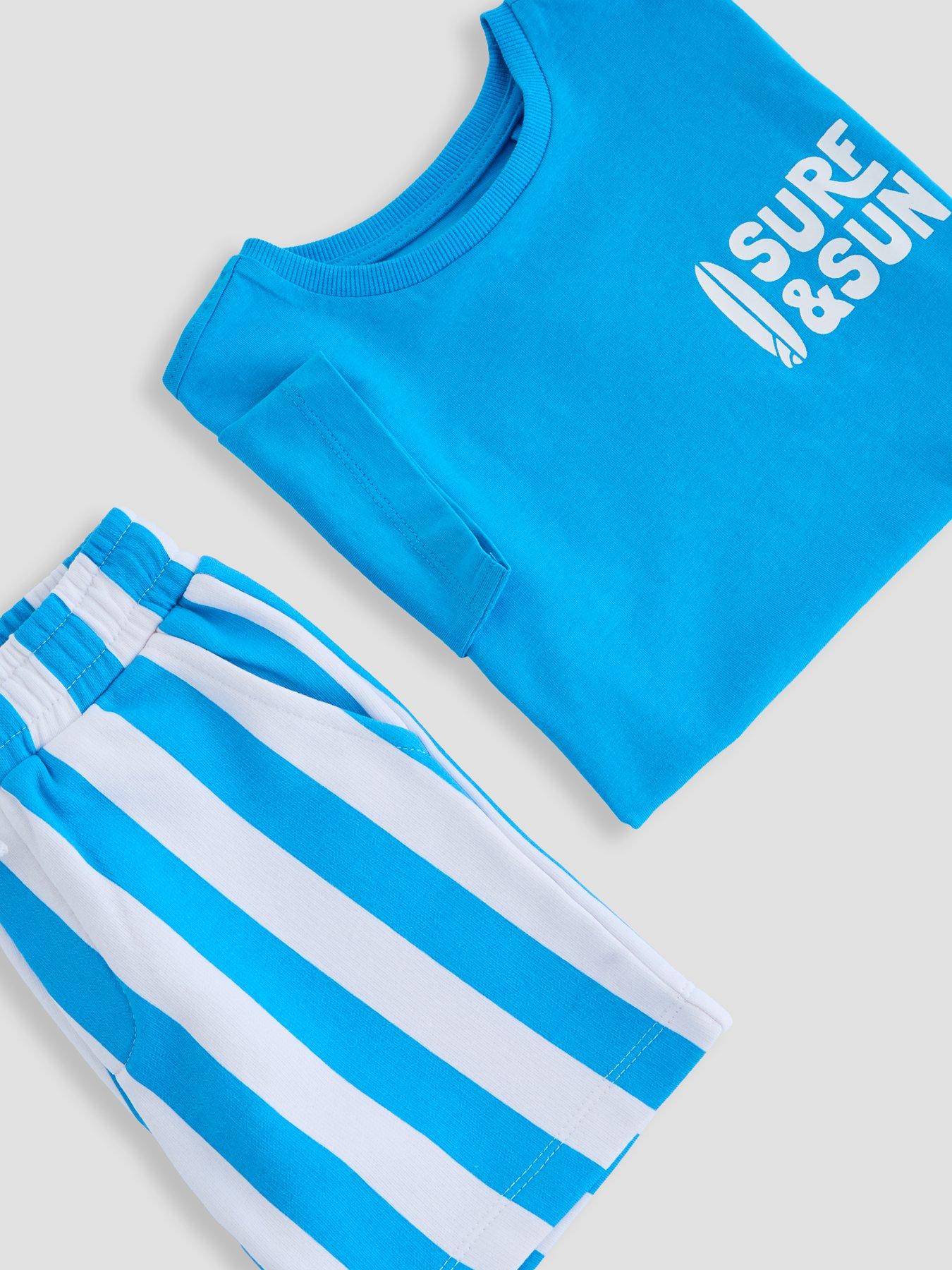 Image 5 of 5 of The Very Collection Boys Surf And Sun Graphic T-Shirt &amp; Short Set - Blue