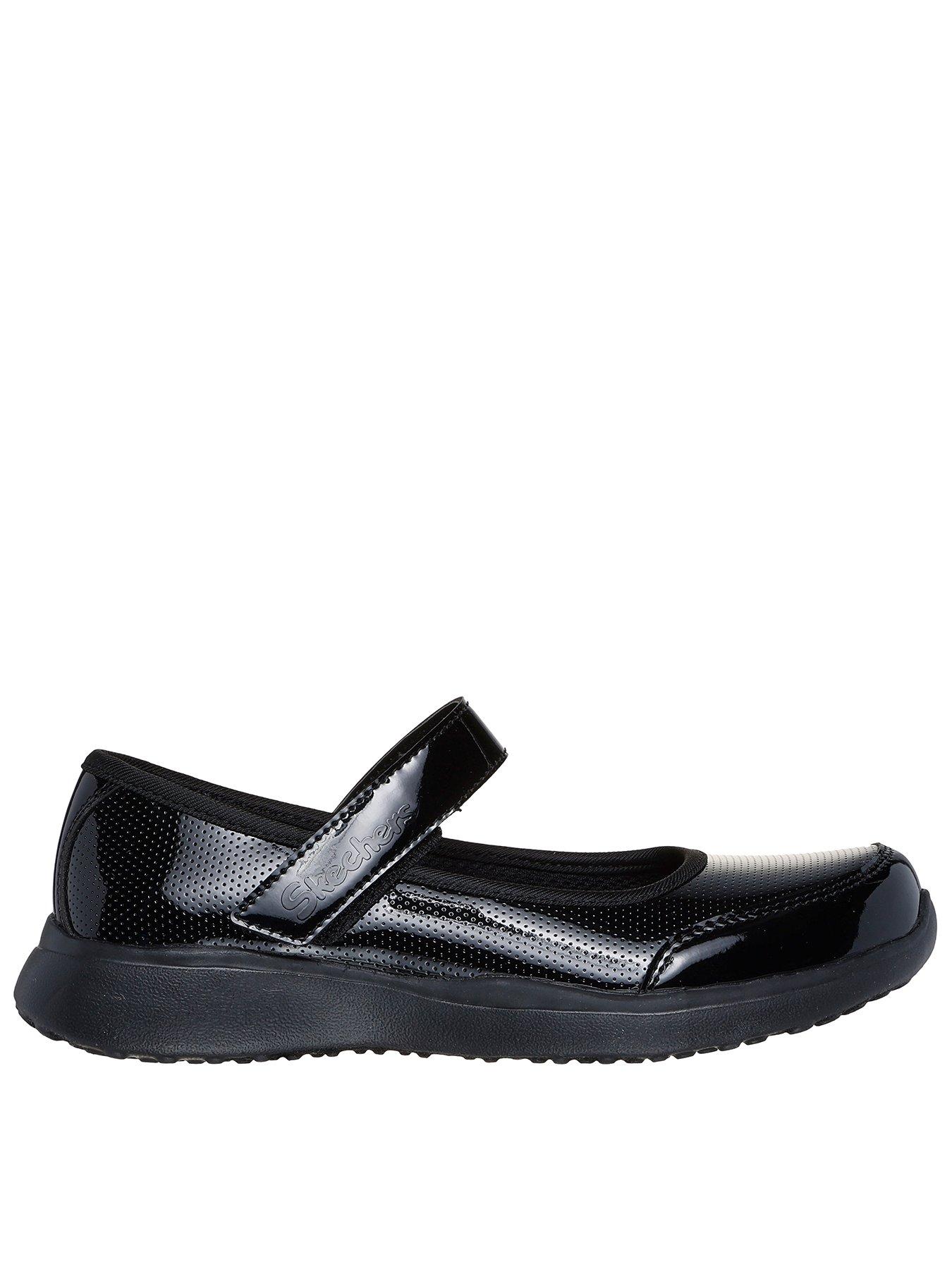 Skechers Microstrides - Old Schooled Mary Jane Patent Shoe - Black