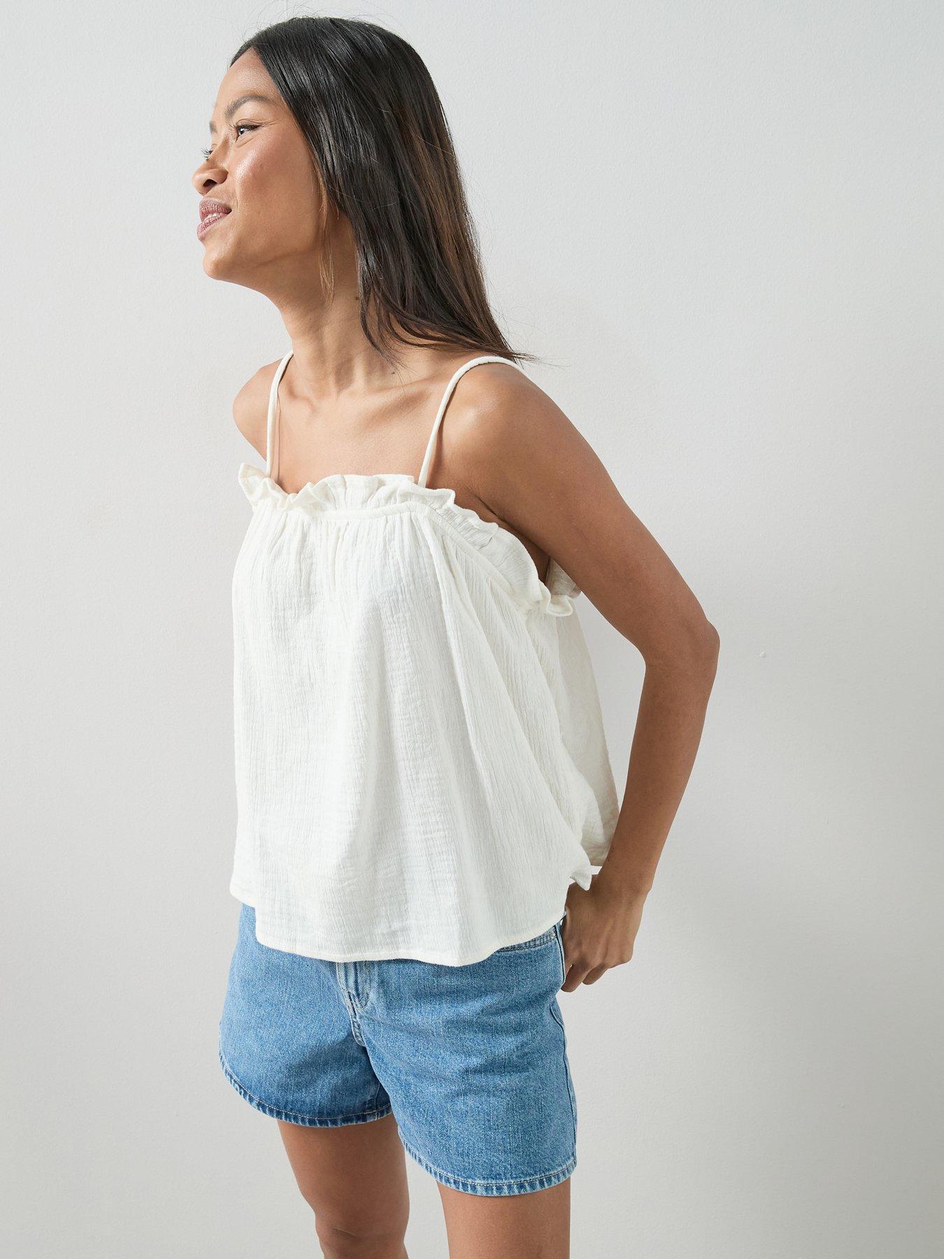  image of the-very-collection-crinkle-cami-white