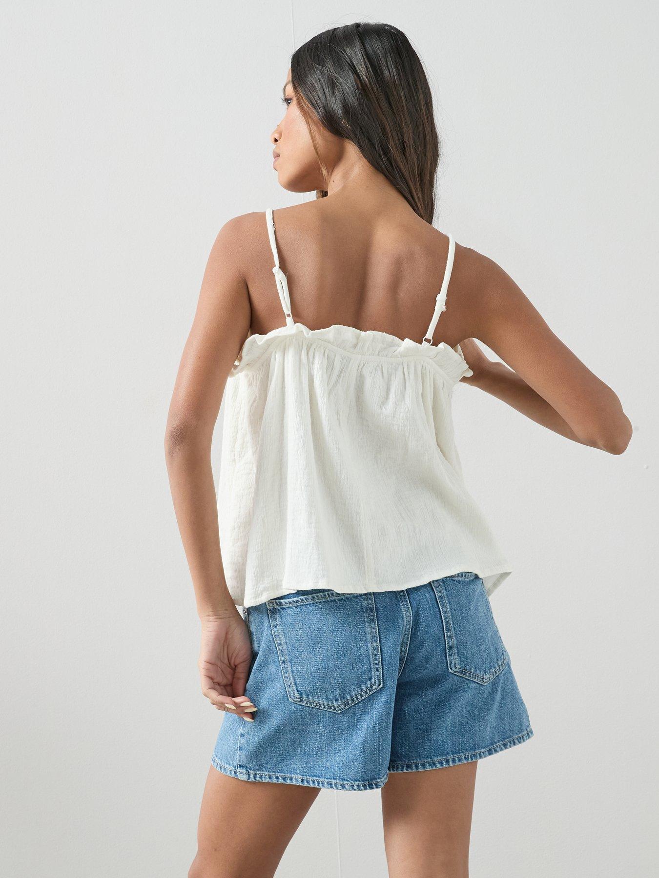  image of the-very-collection-crinkle-cami-white