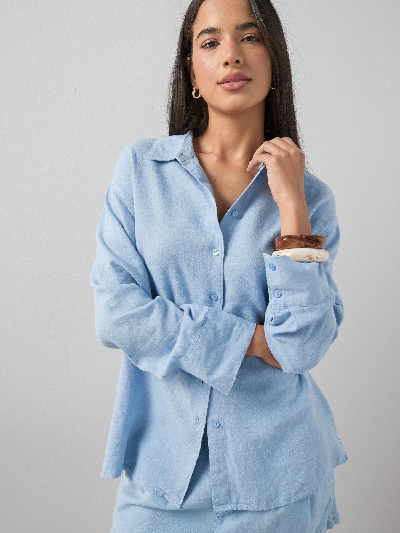 The Very Collection Linen Shirt - Blue