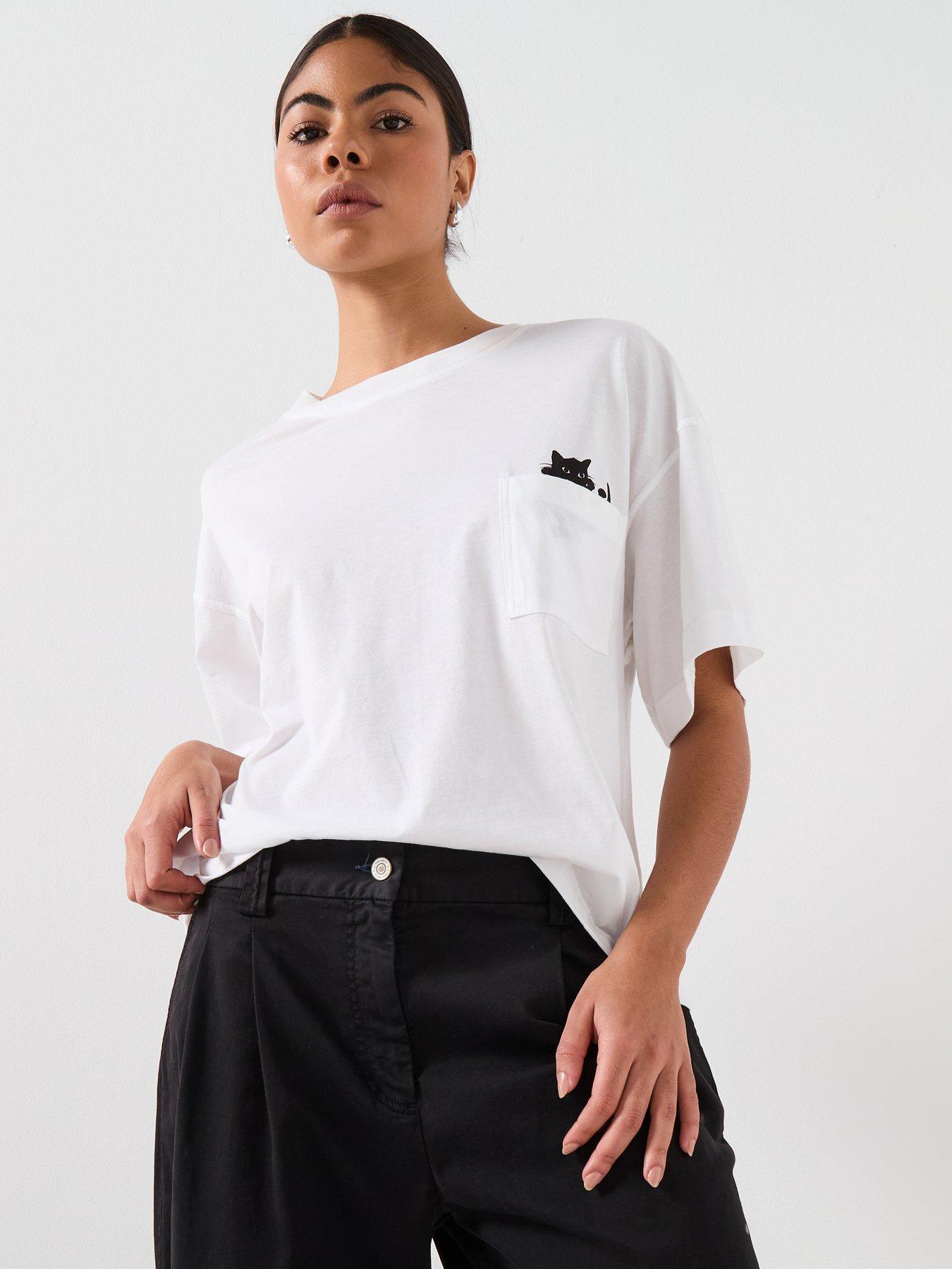 PS PAUL SMITH Womens Cat T-Shirt - White