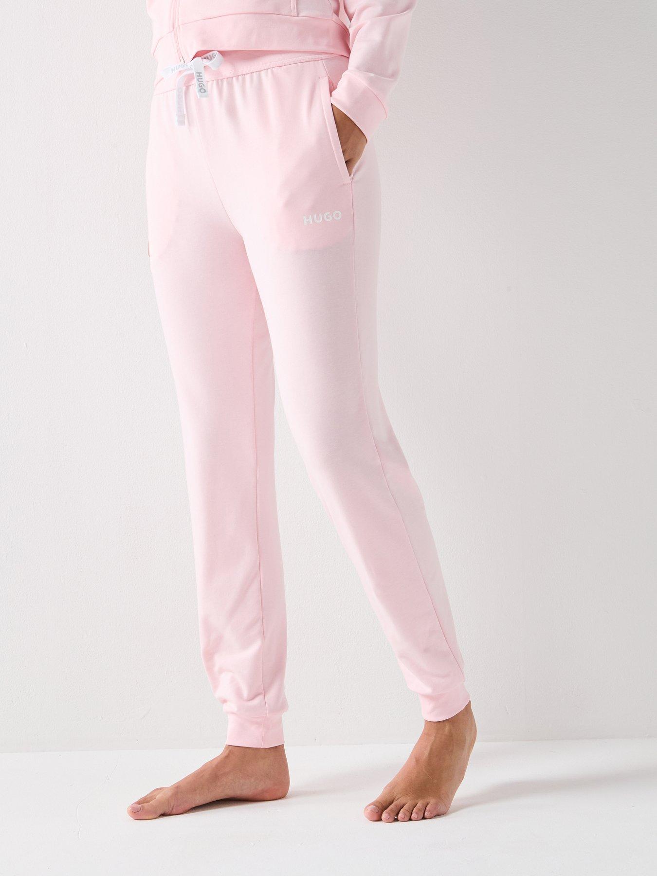  image of hugo-cuffed-drawstring-joggers-pink