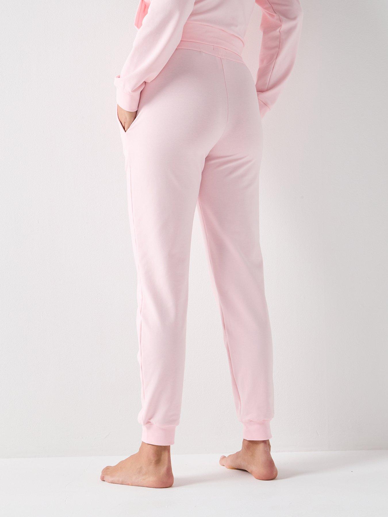  image of hugo-cuffed-drawstring-joggers-pink