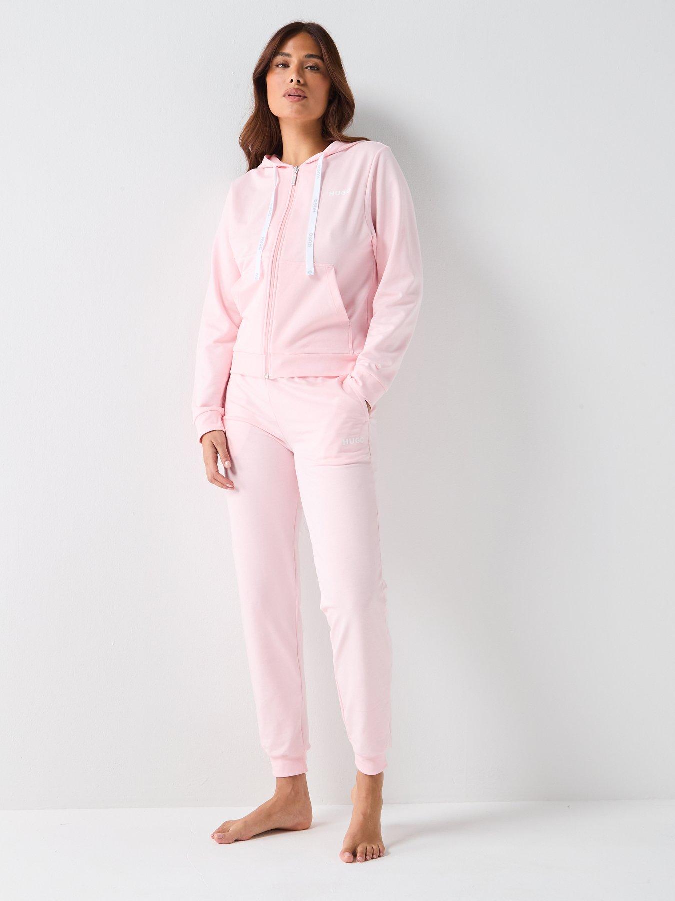  image of hugo-cuffed-drawstring-joggers-pink