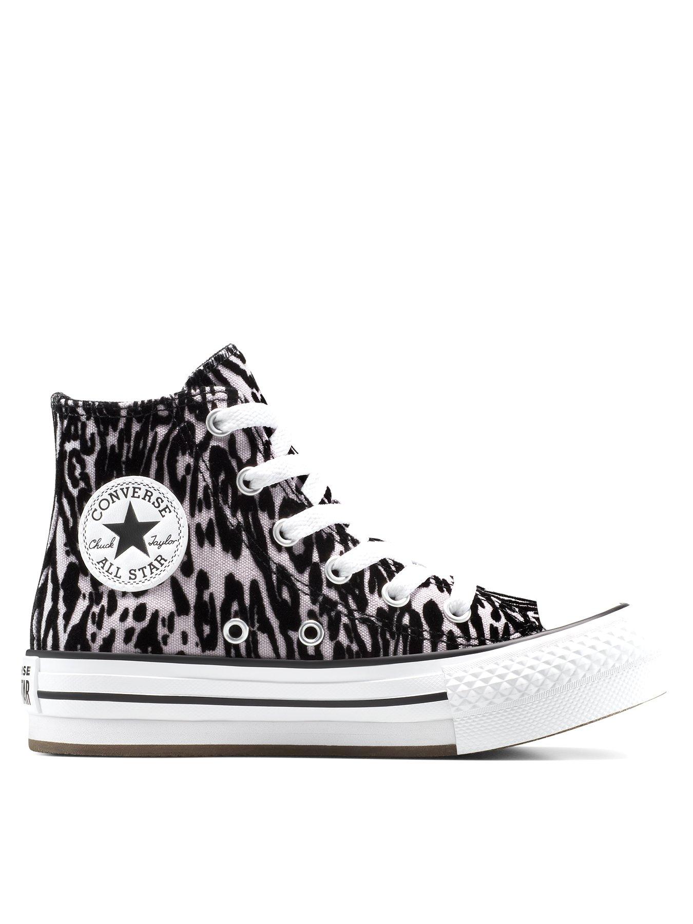 Image 1 of 7 of Converse Chuck Taylor All Star Hi-Top Sneakers Leopard Eva Lift - Grey