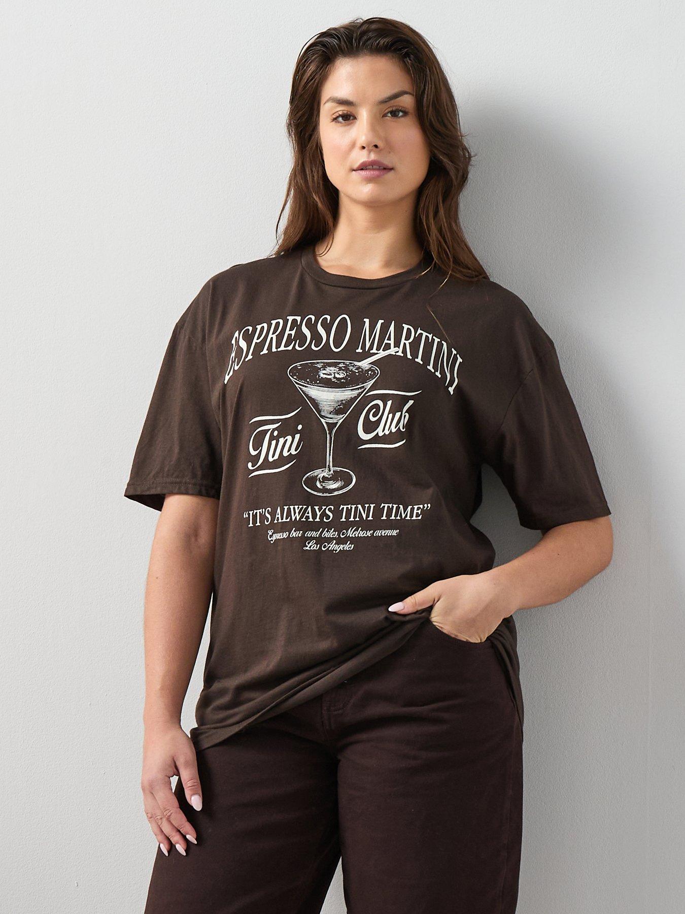 The Very Collection Curve Espresso Martini Graphic T-Shirt - Brown
