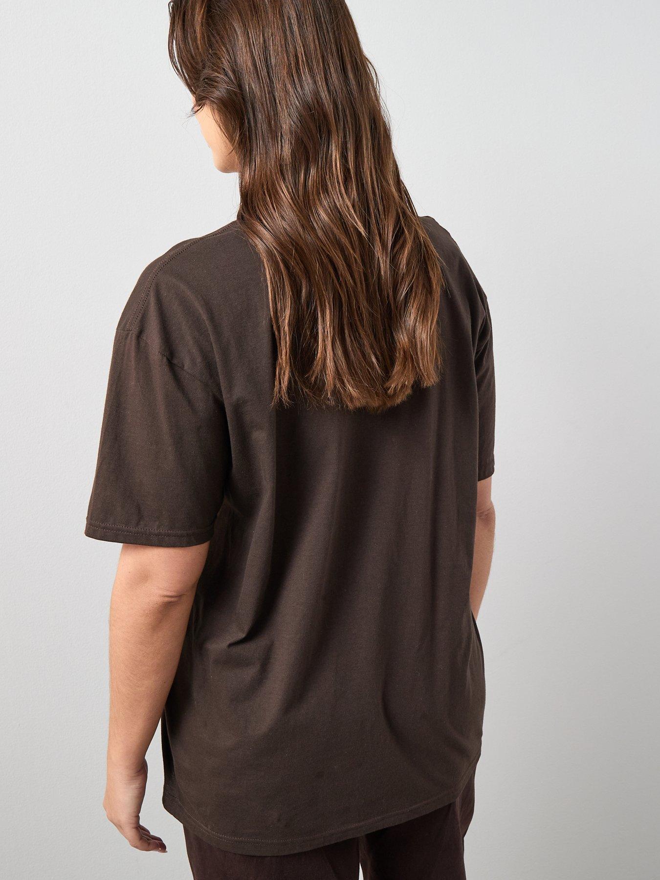 stillFront image of the-very-collection-curve-espresso-martini-graphic-t-shirt-brown