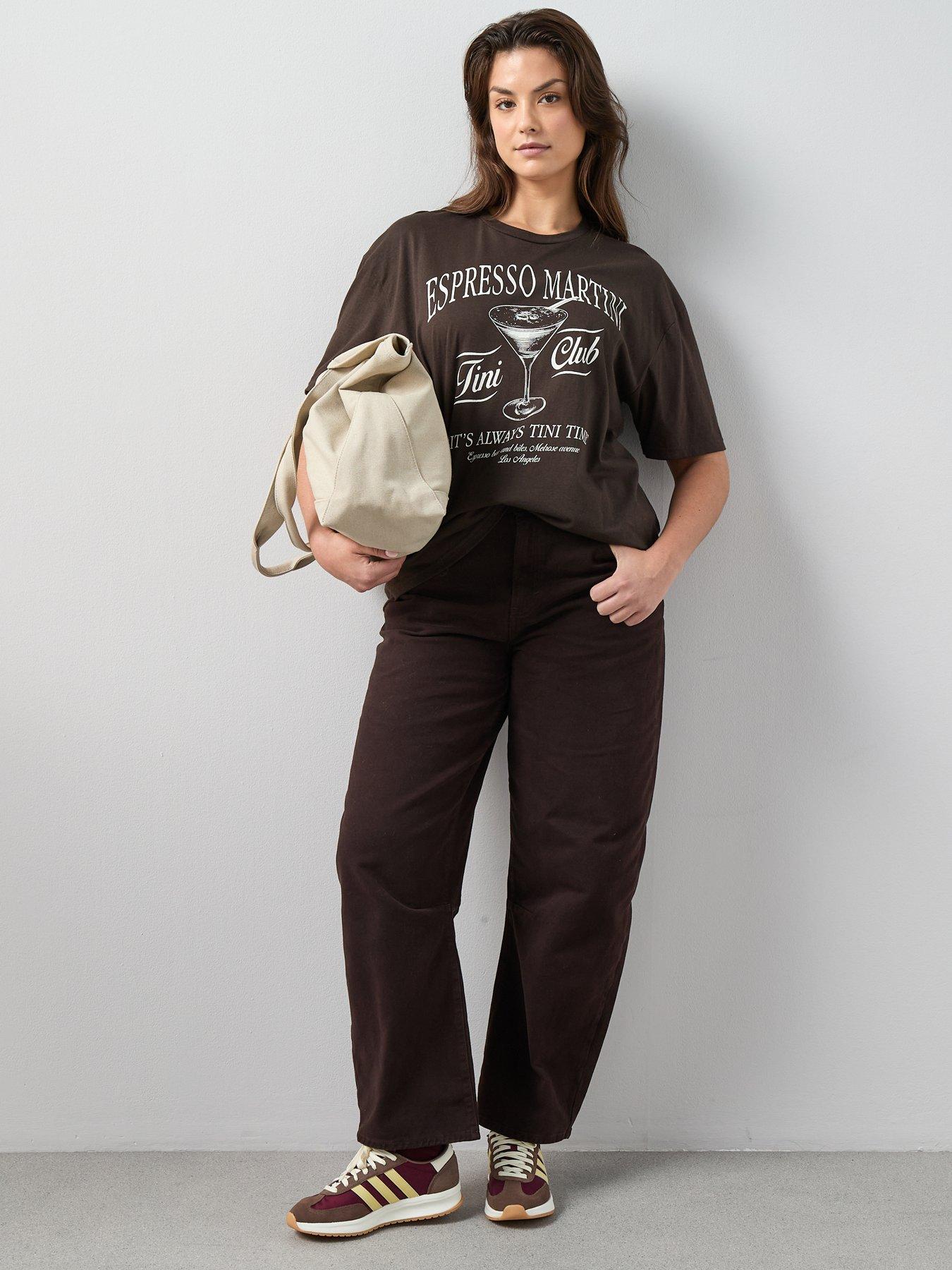  image of the-very-collection-curve-espresso-martini-graphic-t-shirt-brown