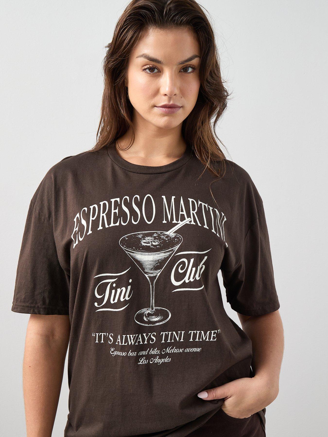  image of the-very-collection-curve-espresso-martini-graphic-t-shirt-brown