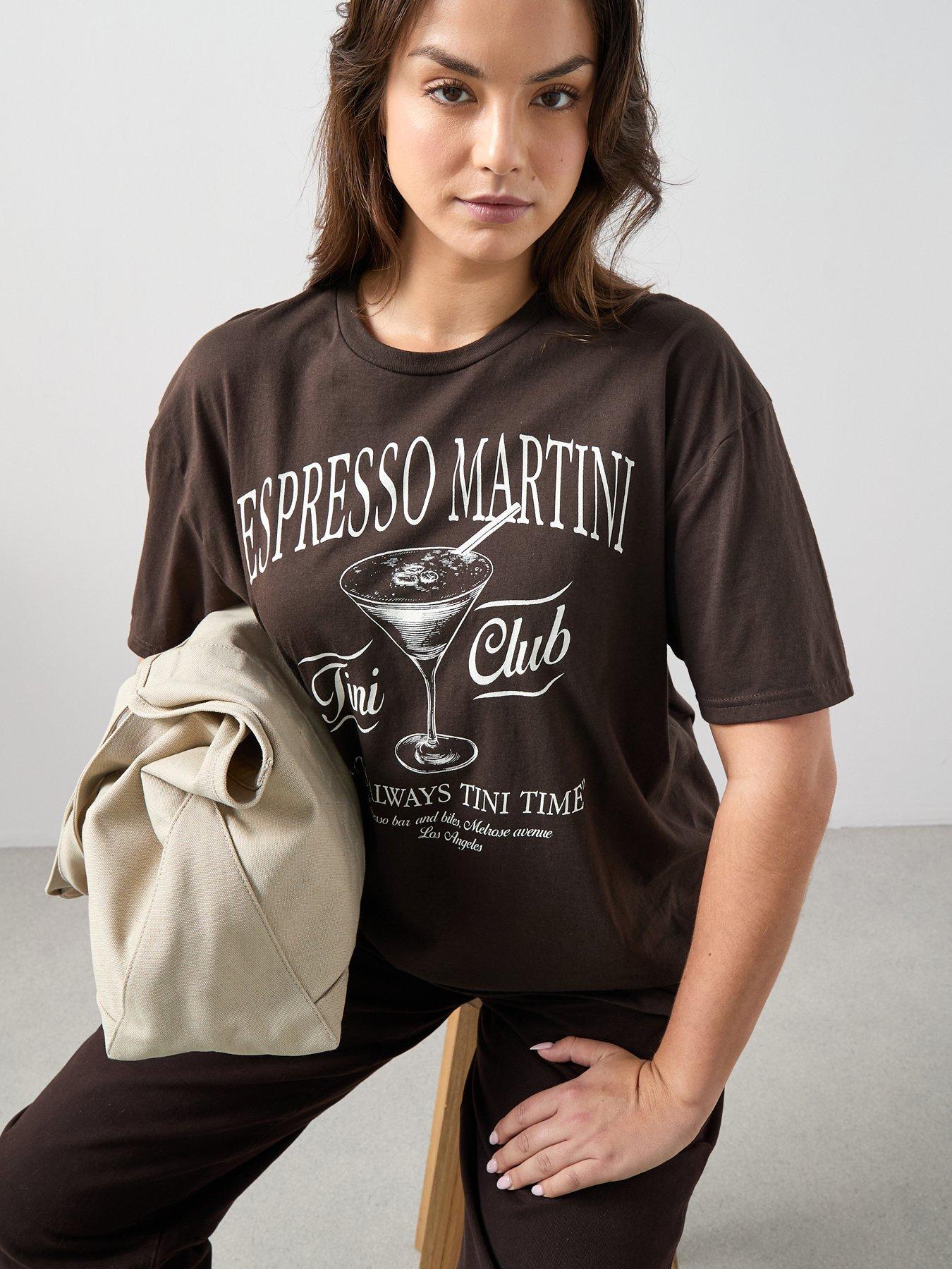  image of the-very-collection-curve-espresso-martini-graphic-t-shirt-brown