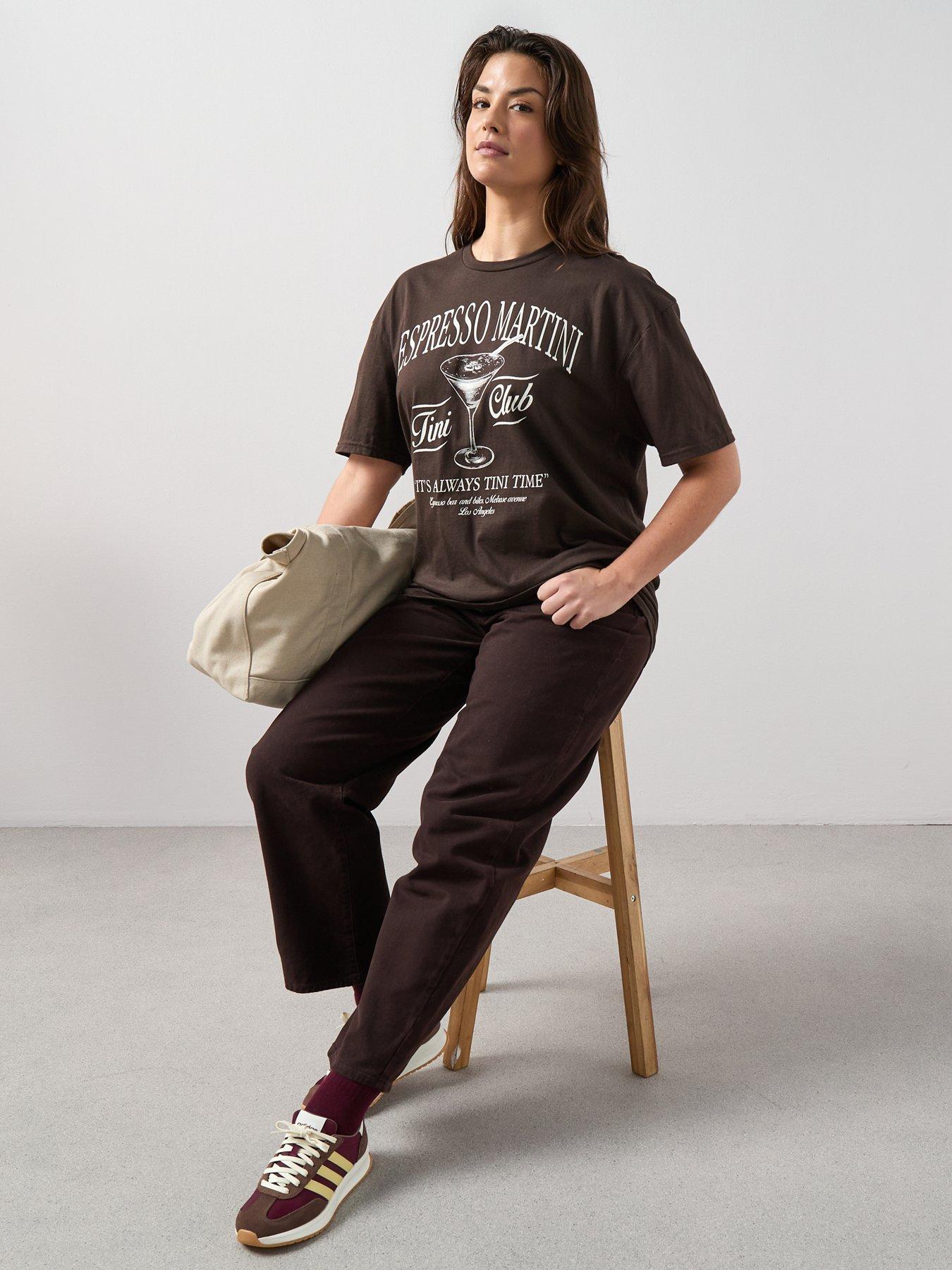  image of the-very-collection-curve-espresso-martini-graphic-t-shirt-brown
