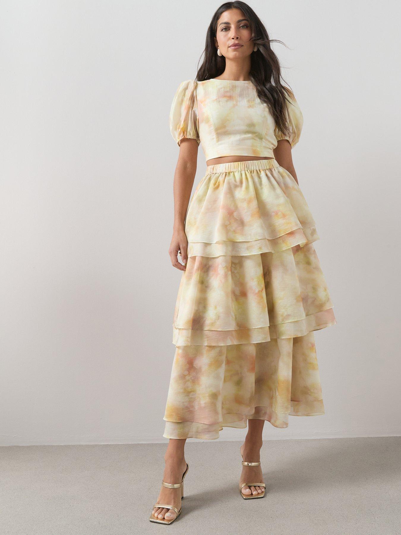 The Very Collection Floral Tiered Maxi Skirt