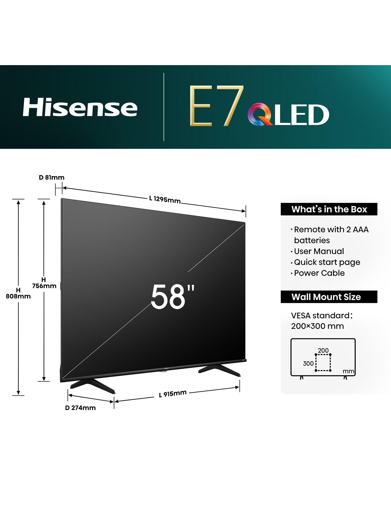 Image 6 of 7 of Hisense Hisense E7NQ 58" 4K QLED Smart TV with Freely - 58E7NQTUK
