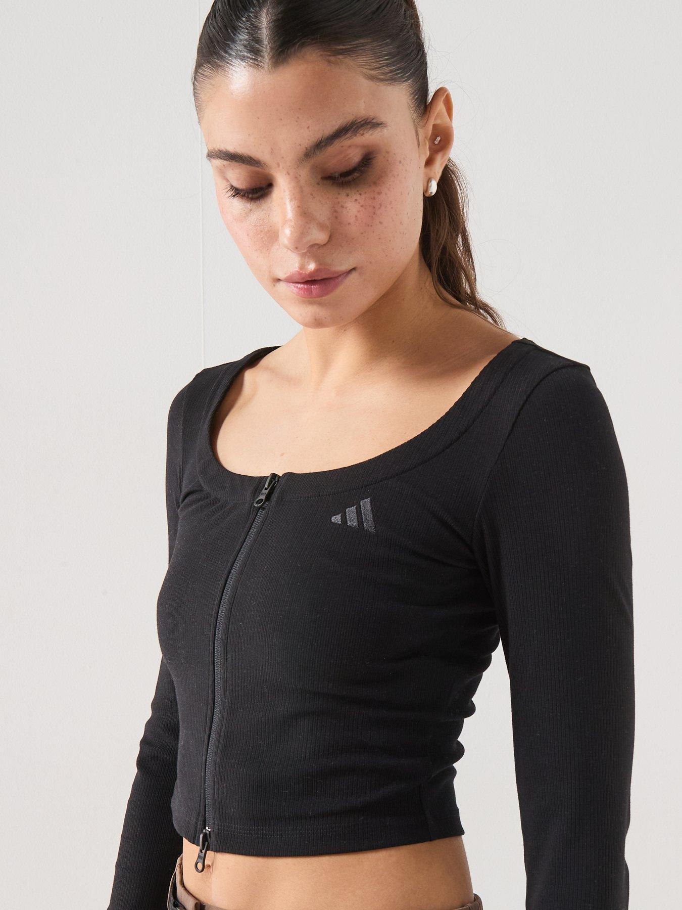 Image 4 of 6 of adidas Sportswear Women's Seasonal Essentials Rib Cardigan - Black