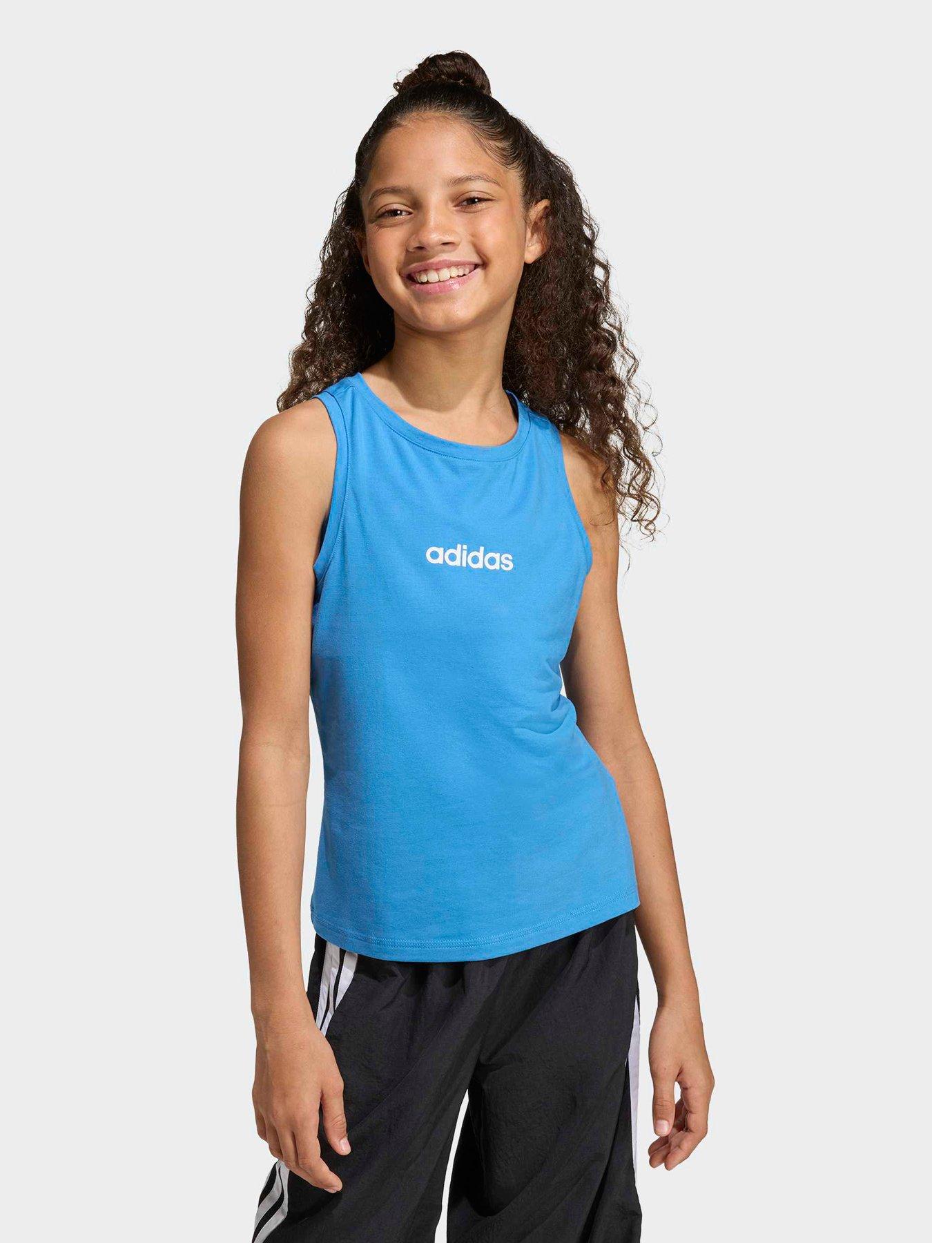 adidas Sportswear Junior Girls Girls Linear Single Jersey Tank - Blue