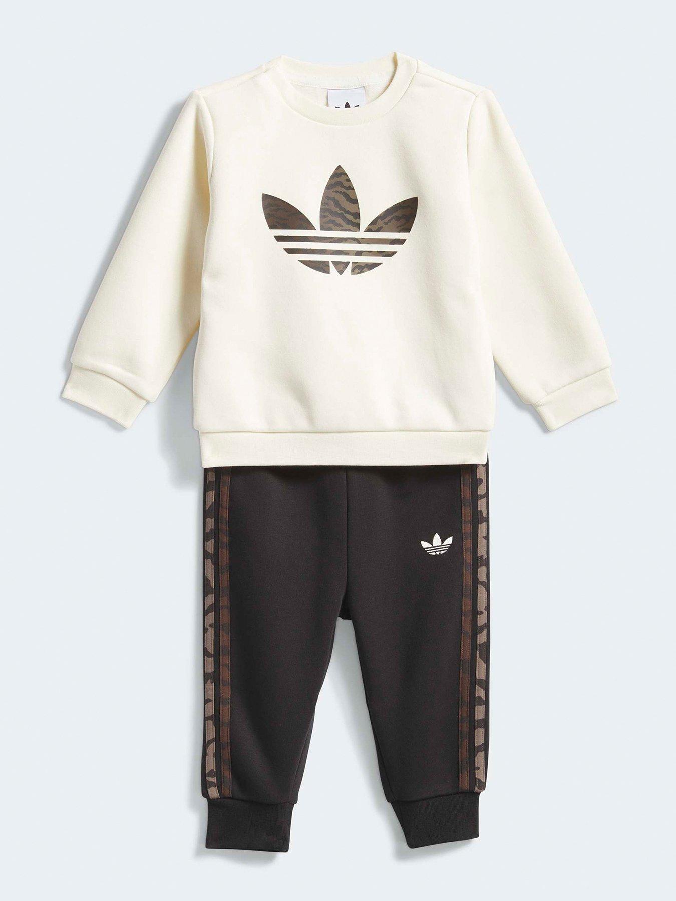 adidas Originals Infant Unisex Loose Crew Jogger Set - Beige