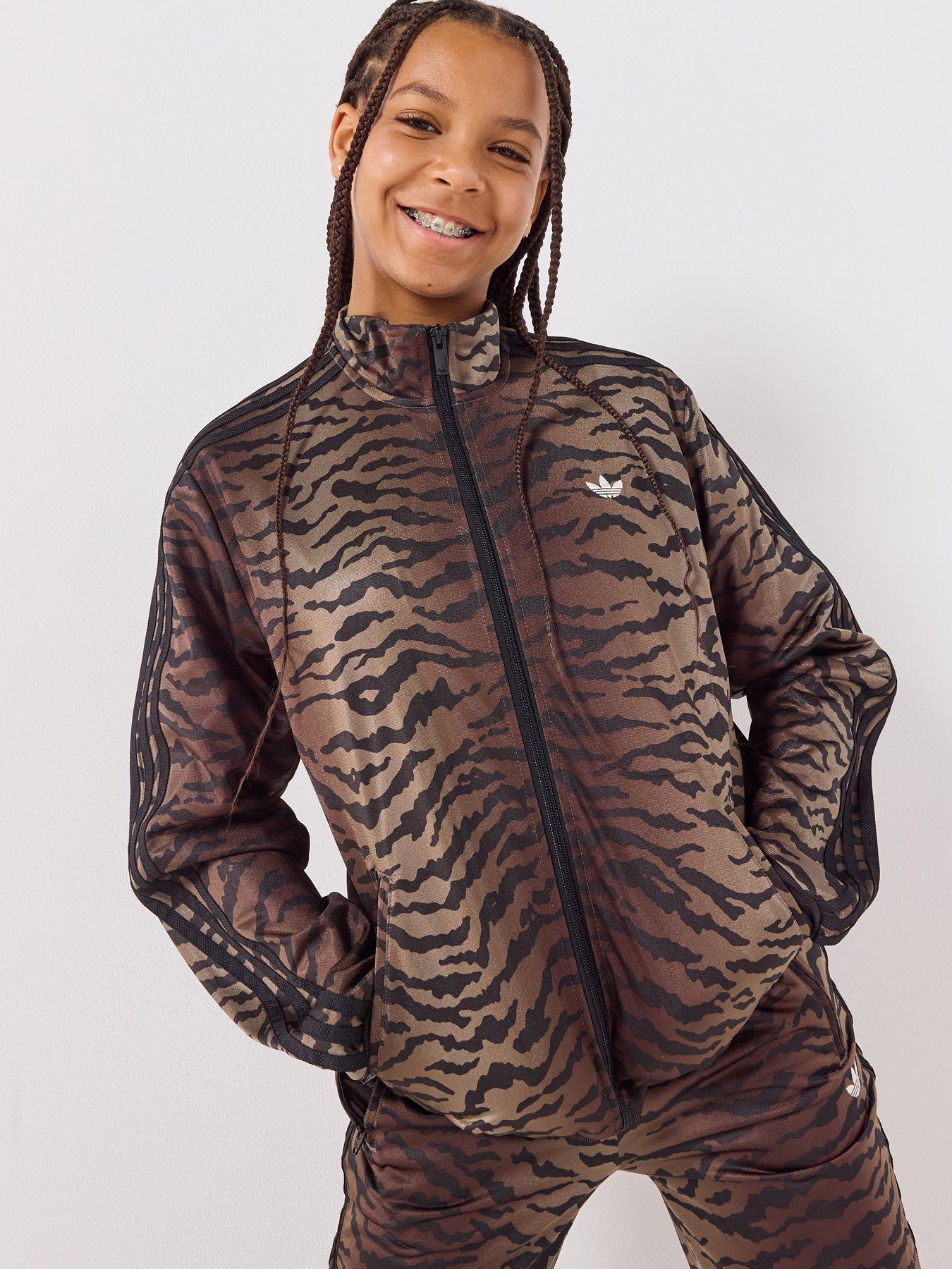 adidas-originals-junior-unisex-firebird-loose-animal-print-top-brown