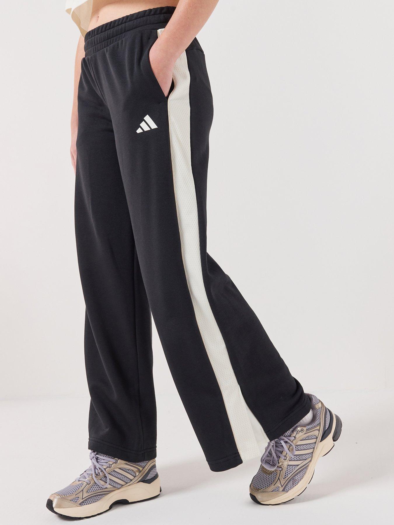 adidas Sportswear Junior Girls Wide Leg Pants - Black
