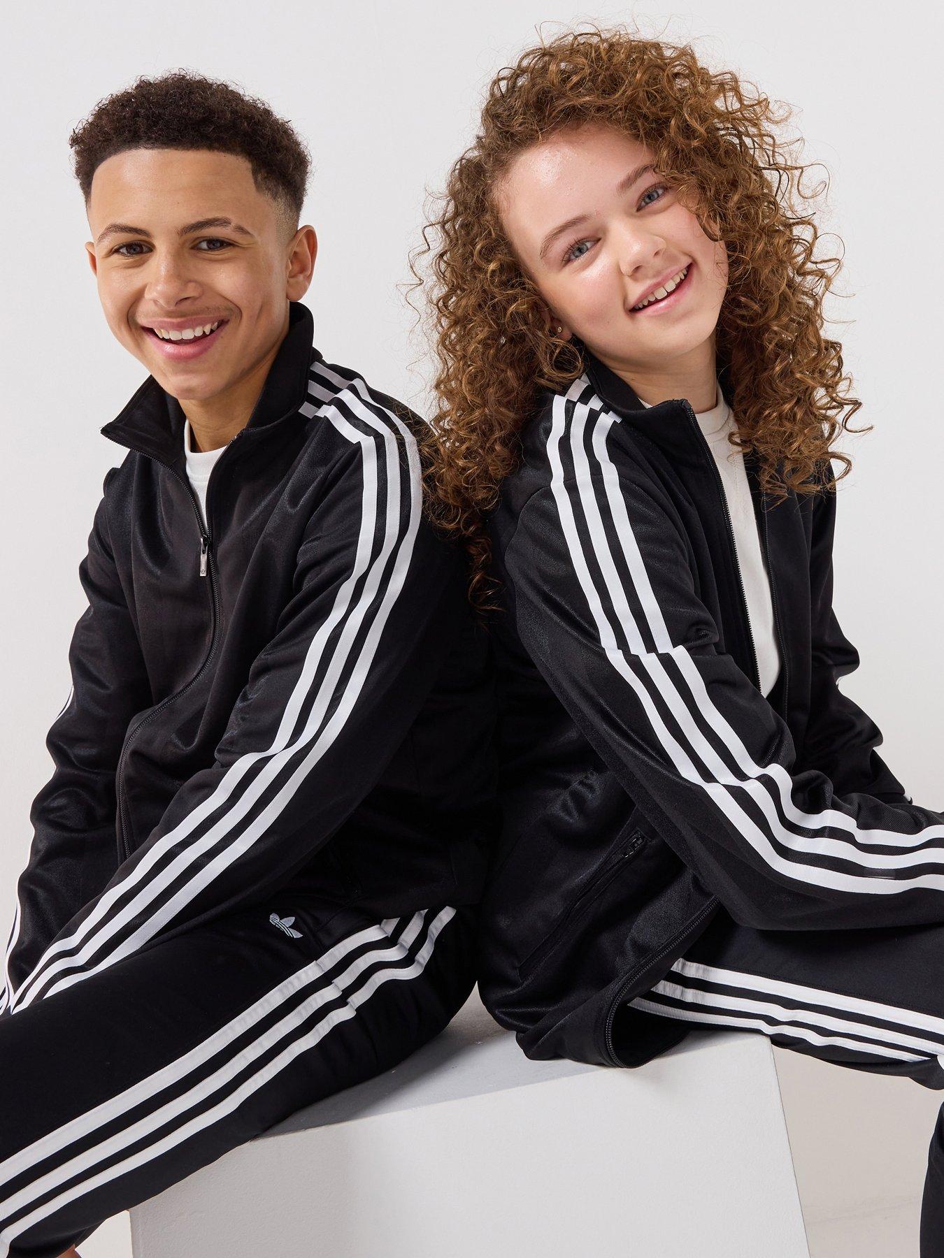 Image 1 of 7 of adidas Originals Junior Unisex Firebird Loose Jacquard Track Top - Black