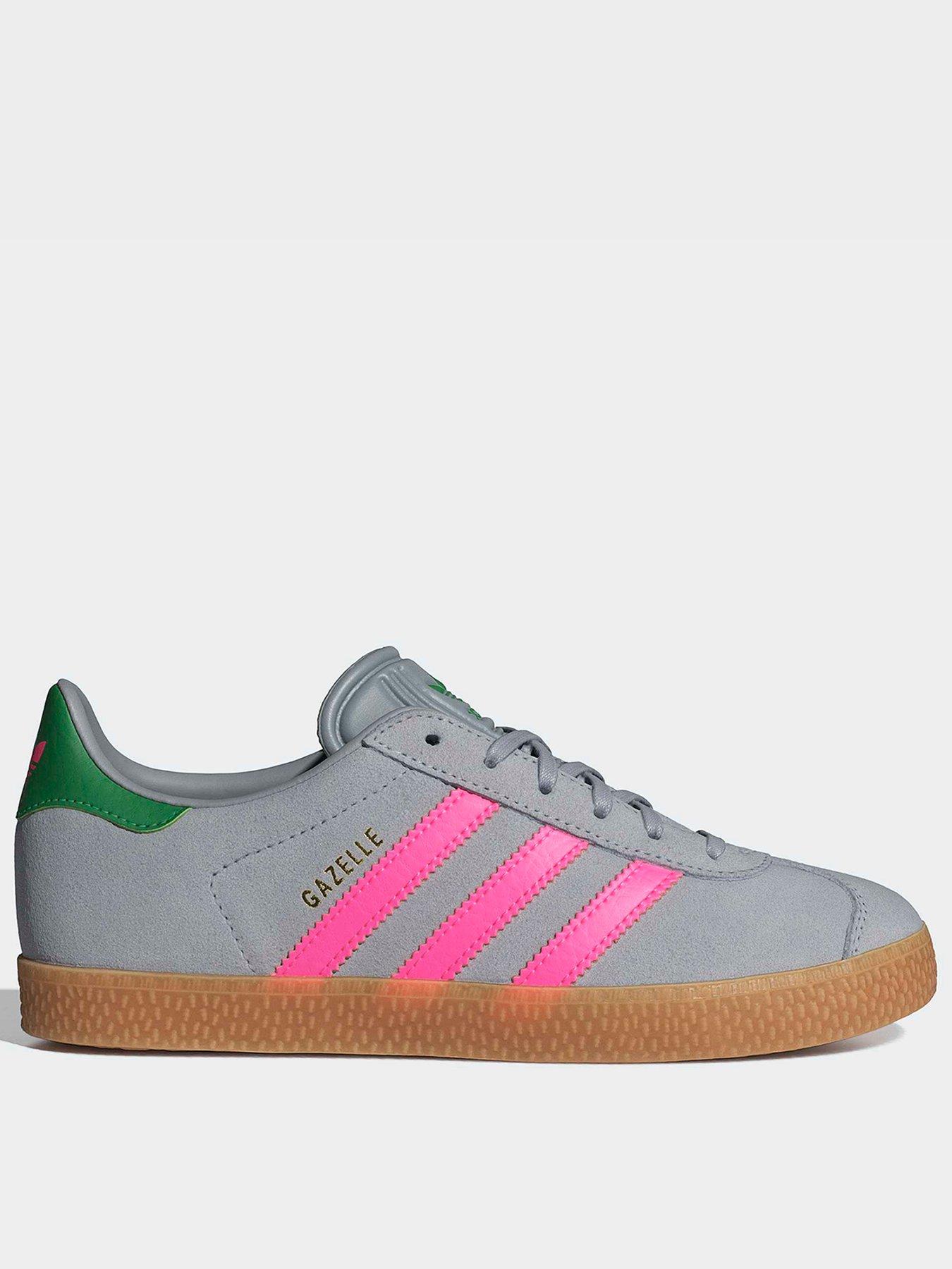 adidas gazelle silver green womens adidas Originals Gazelle Trainers in Core Black/White main image 1