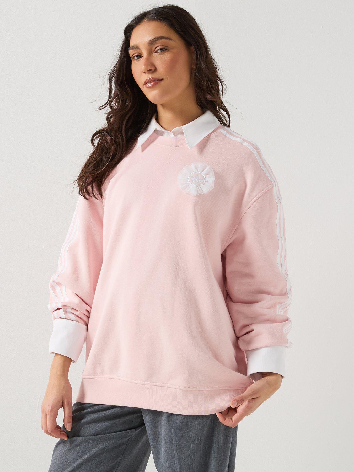 Image 1 of 6 of adidas Originals Womens Branded Crew Top - Pink