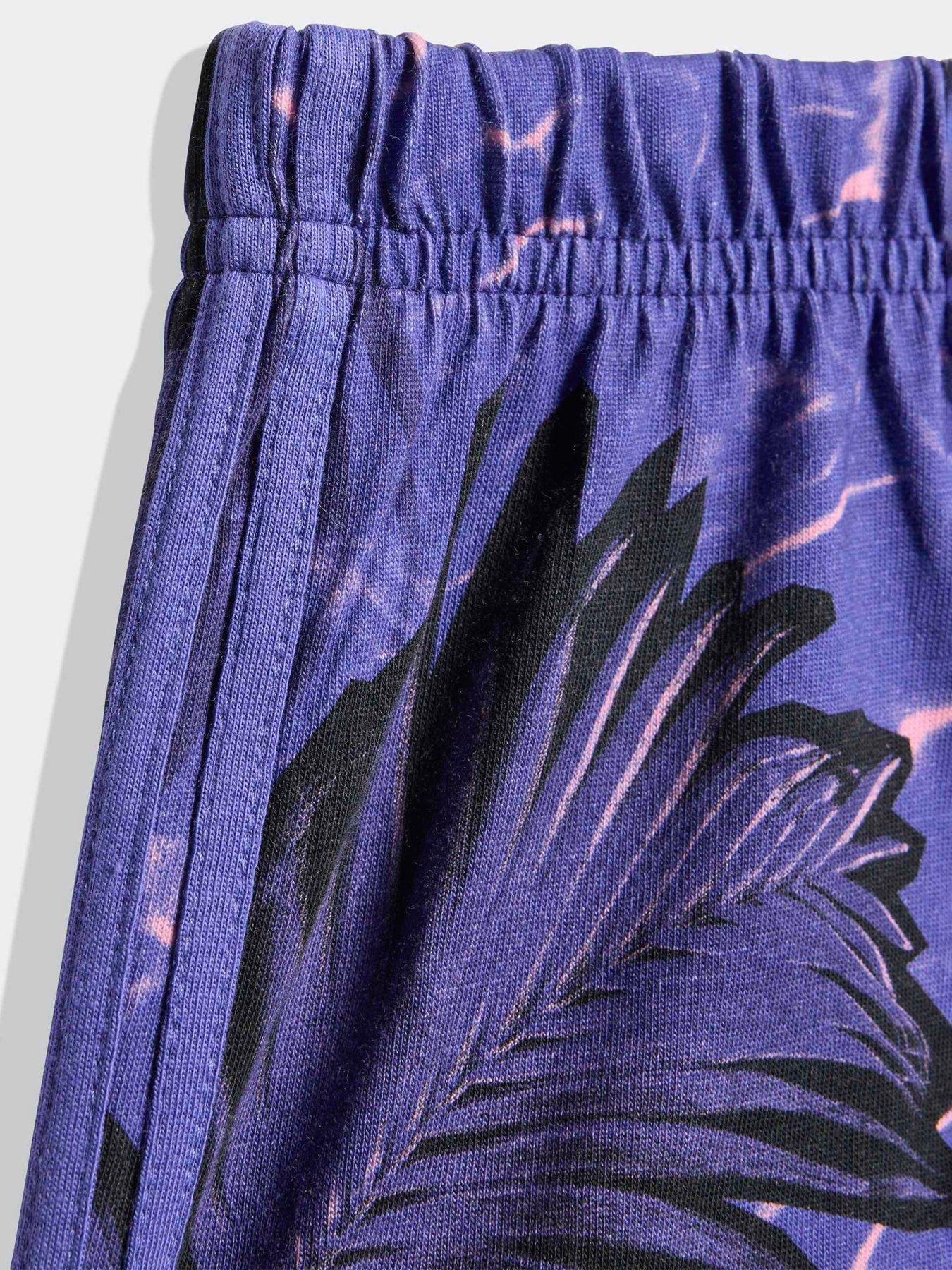Image 6 of 7 of adidas Originals Infant Unisex Floral Printed Regular Short Tee Set - Purple